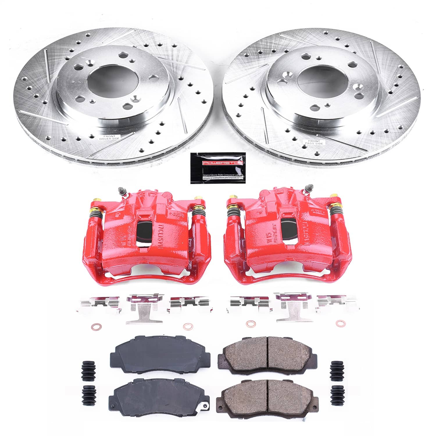 Power Stop - KC704A - Front - Disc Brake Pad/Caliper and Rotor Kit