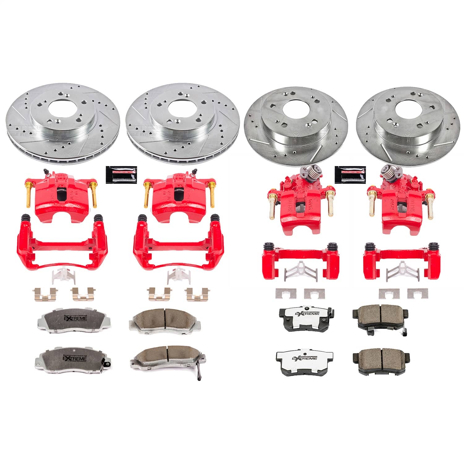 Power Stop - KC706-26 - Front and Rear - Disc Brake Pad/Caliper and Rotor Kit