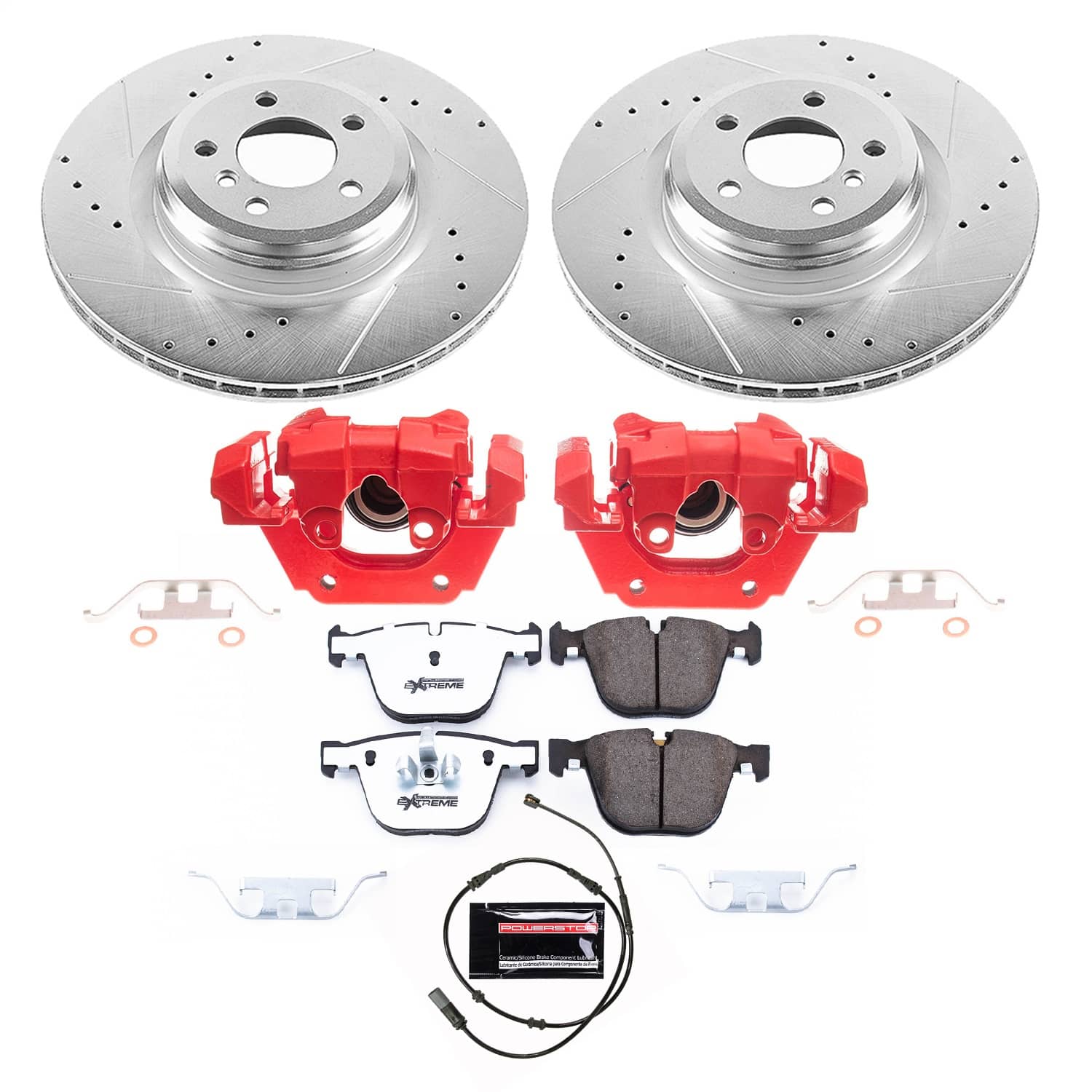 Power Stop - KC7087-26 - Rear - Disc Brake Pad/Caliper and Rotor Kit