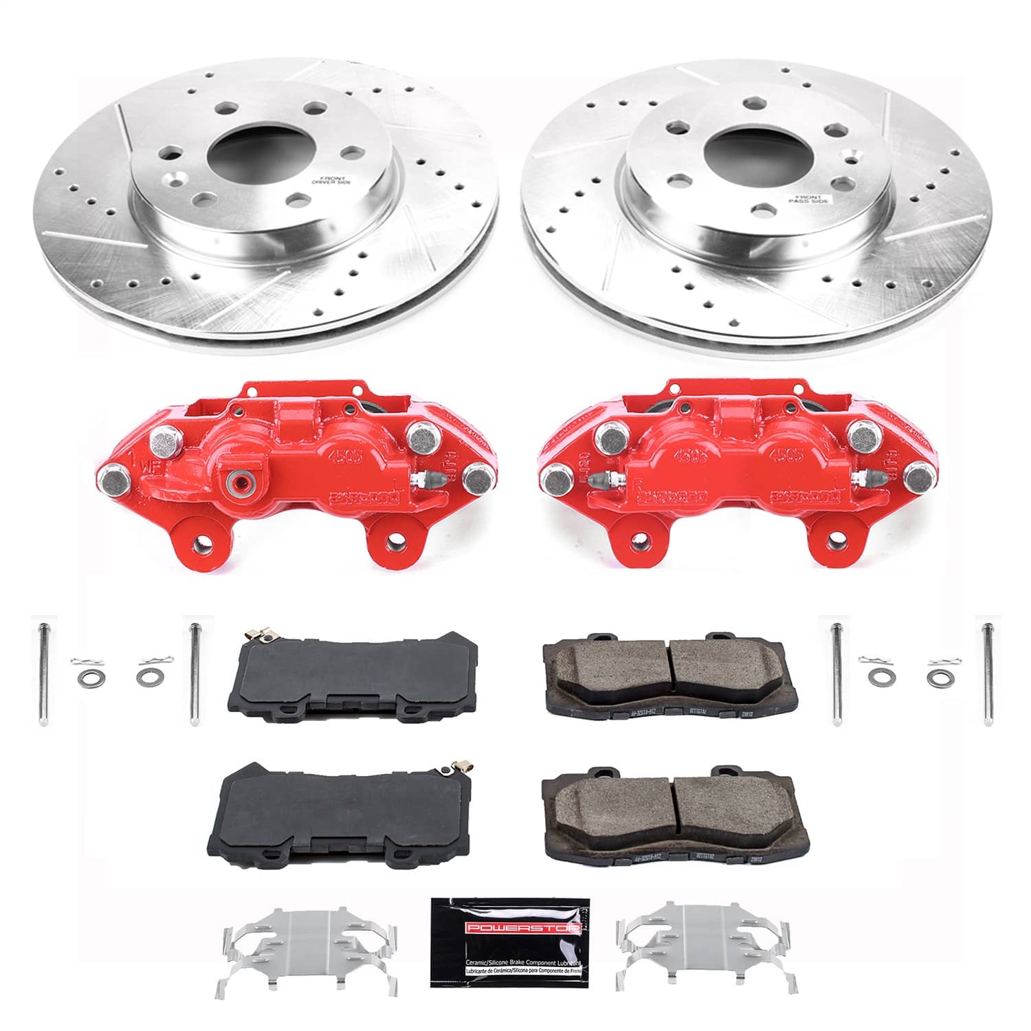 Power Stop - KC7126 - Front - Disc Brake Pad/Caliper and Rotor Kit