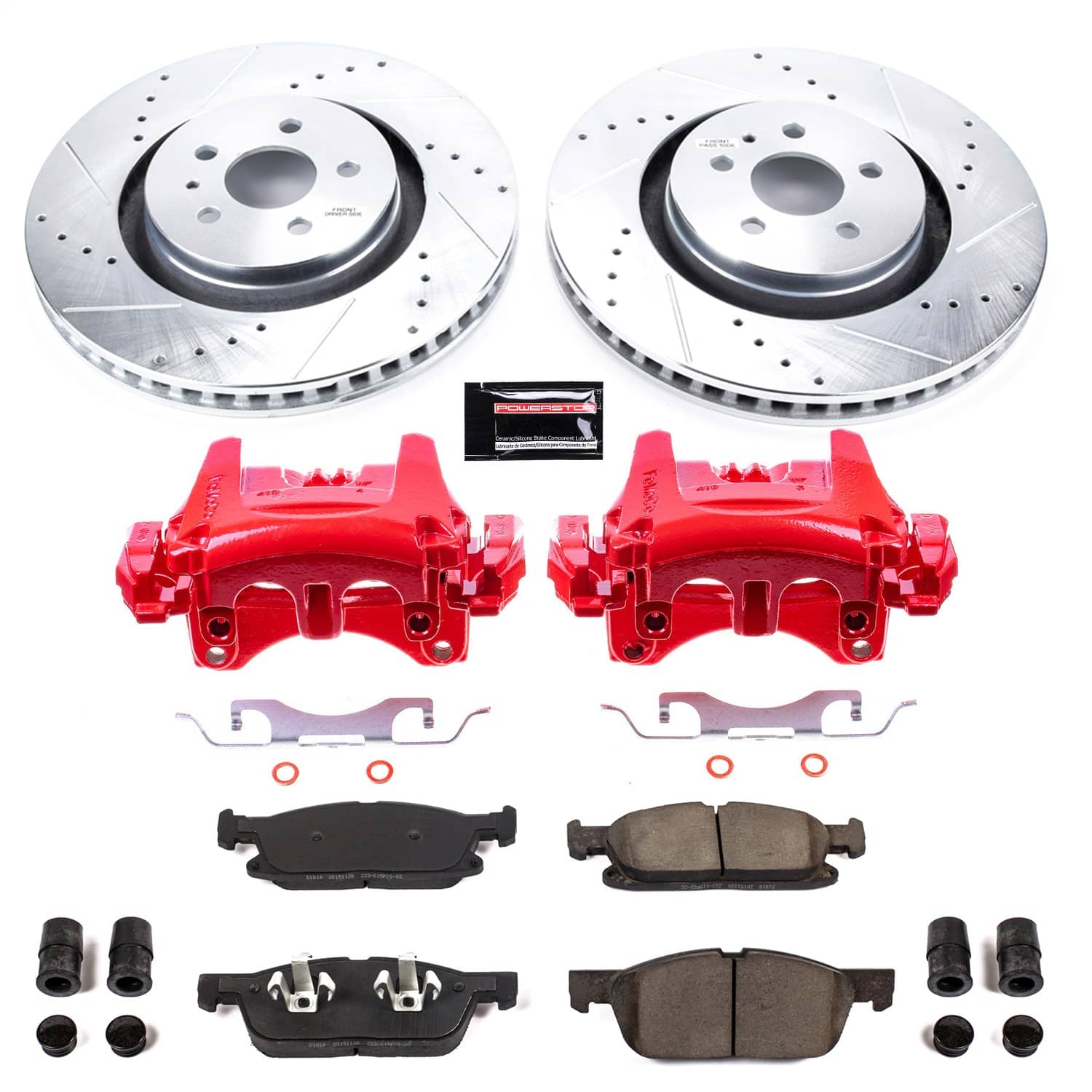 Power Stop - KC7143 - Front - Disc Brake Pad/Caliper and Rotor Kit