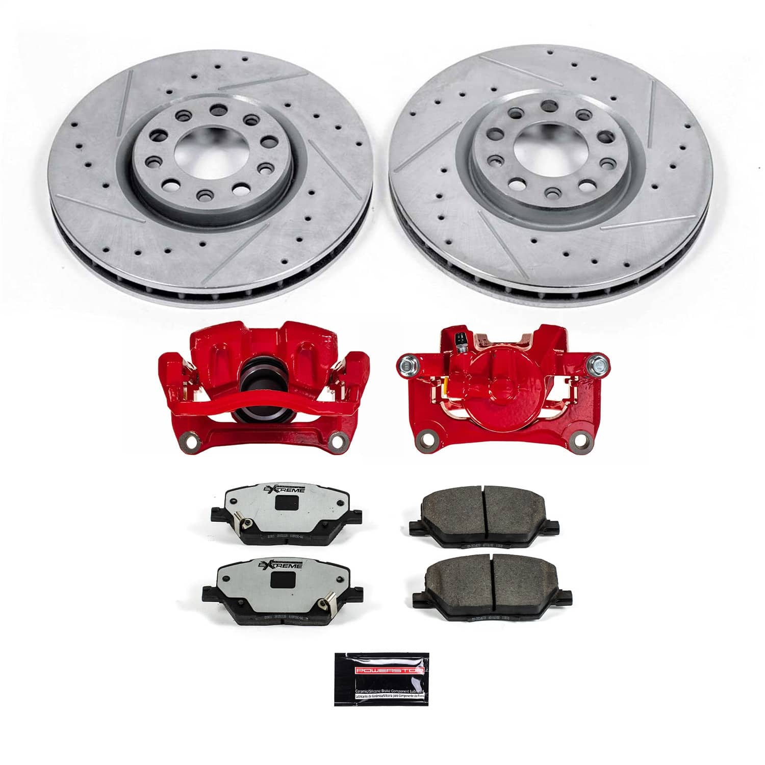Power Stop - KC7299-36 - Front - Disc Brake Pad/Caliper and Rotor Kit
