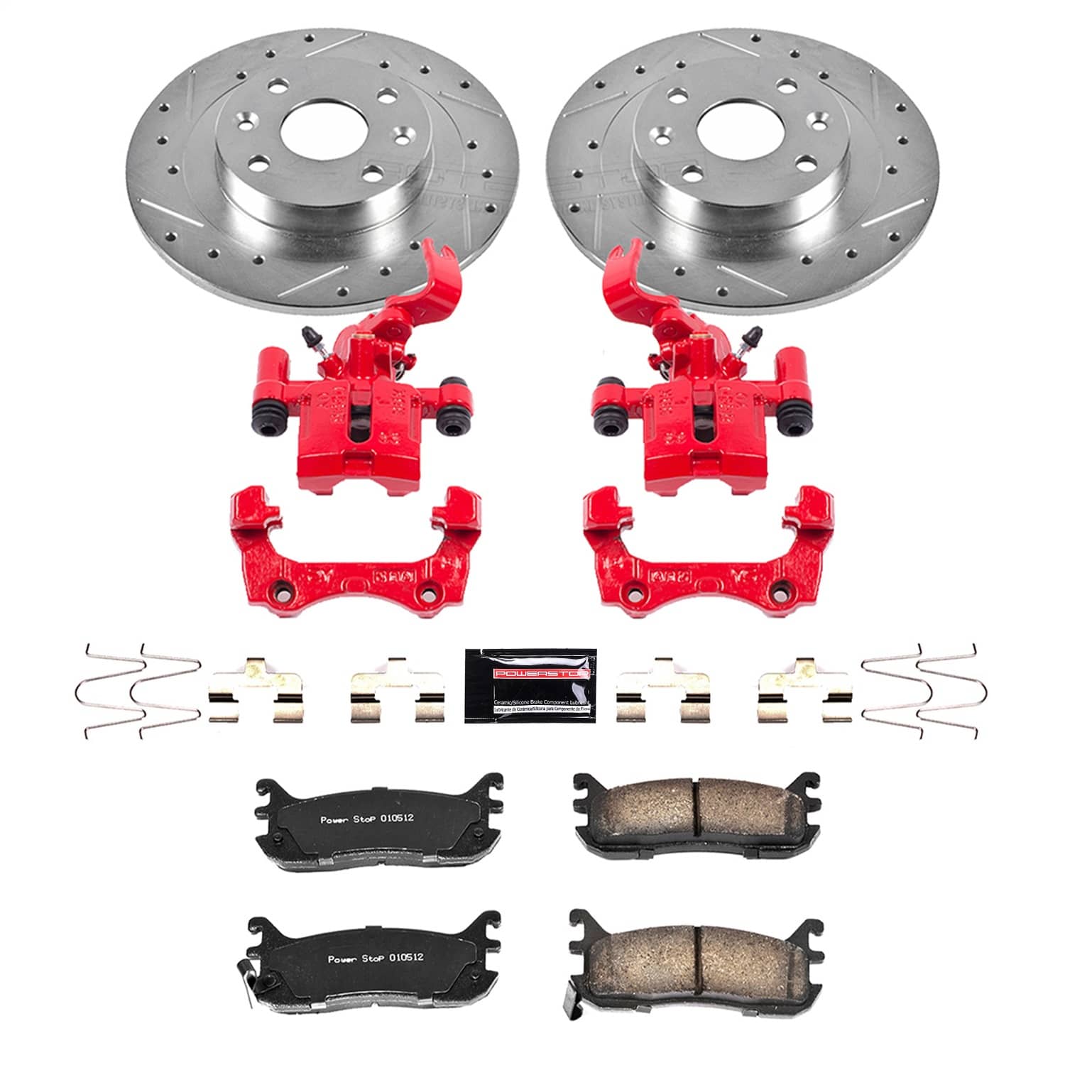 Power Stop - KC772 - Rear - Disc Brake Pad/Caliper and Rotor Kit