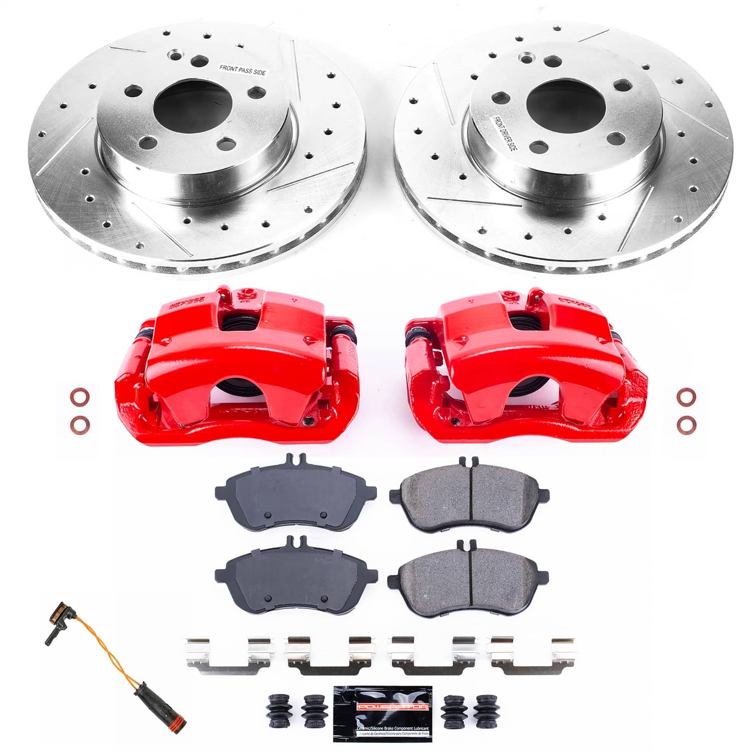 Power Stop - KC7766 - Front - Disc Brake Pad/Caliper and Rotor Kit