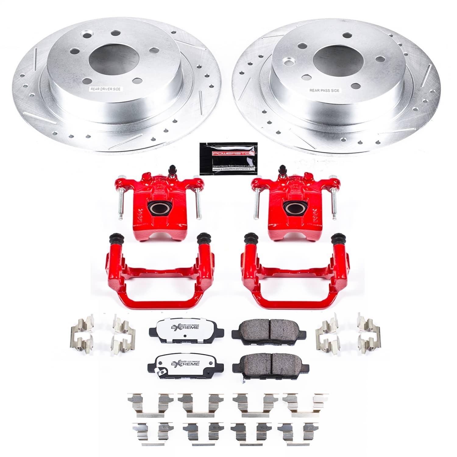 Power Stop - KC7864 - Rear - Disc Brake Pad/Caliper and Rotor Kit