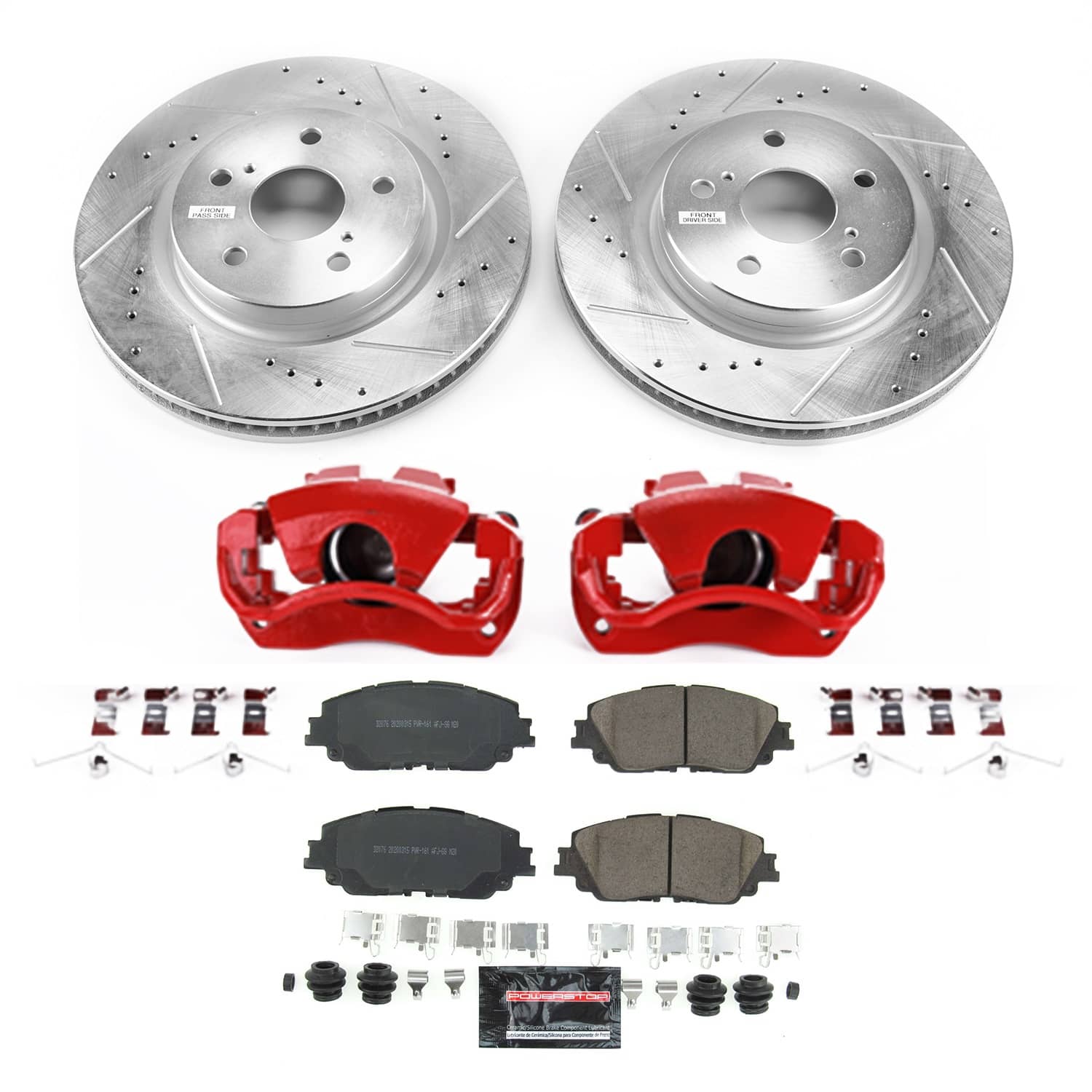 Power Stop - KC7895 - Front - Disc Brake Pad/Caliper and Rotor Kit