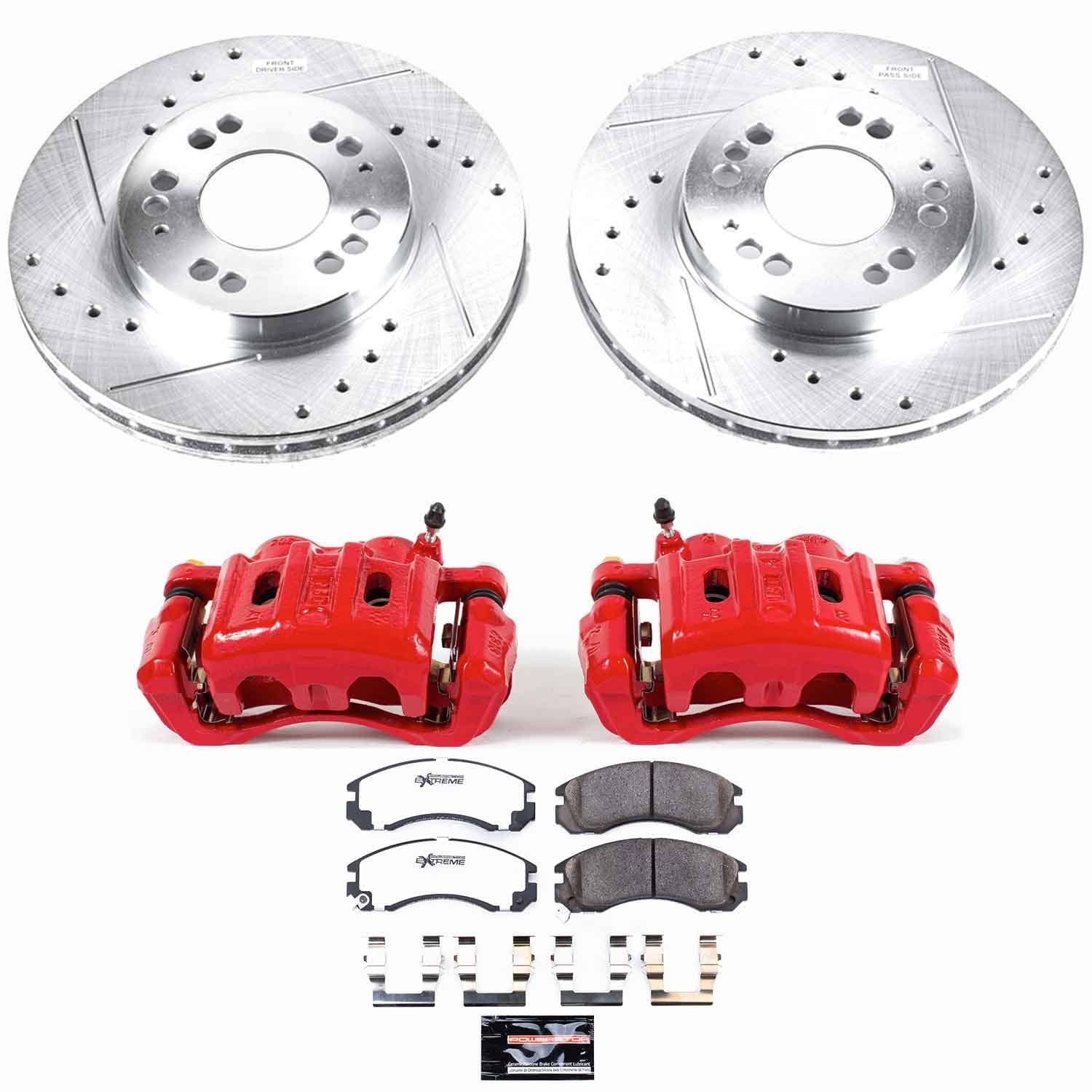 Power Stop - KC798B-26 - Front - Disc Brake Pad/Caliper and Rotor Kit