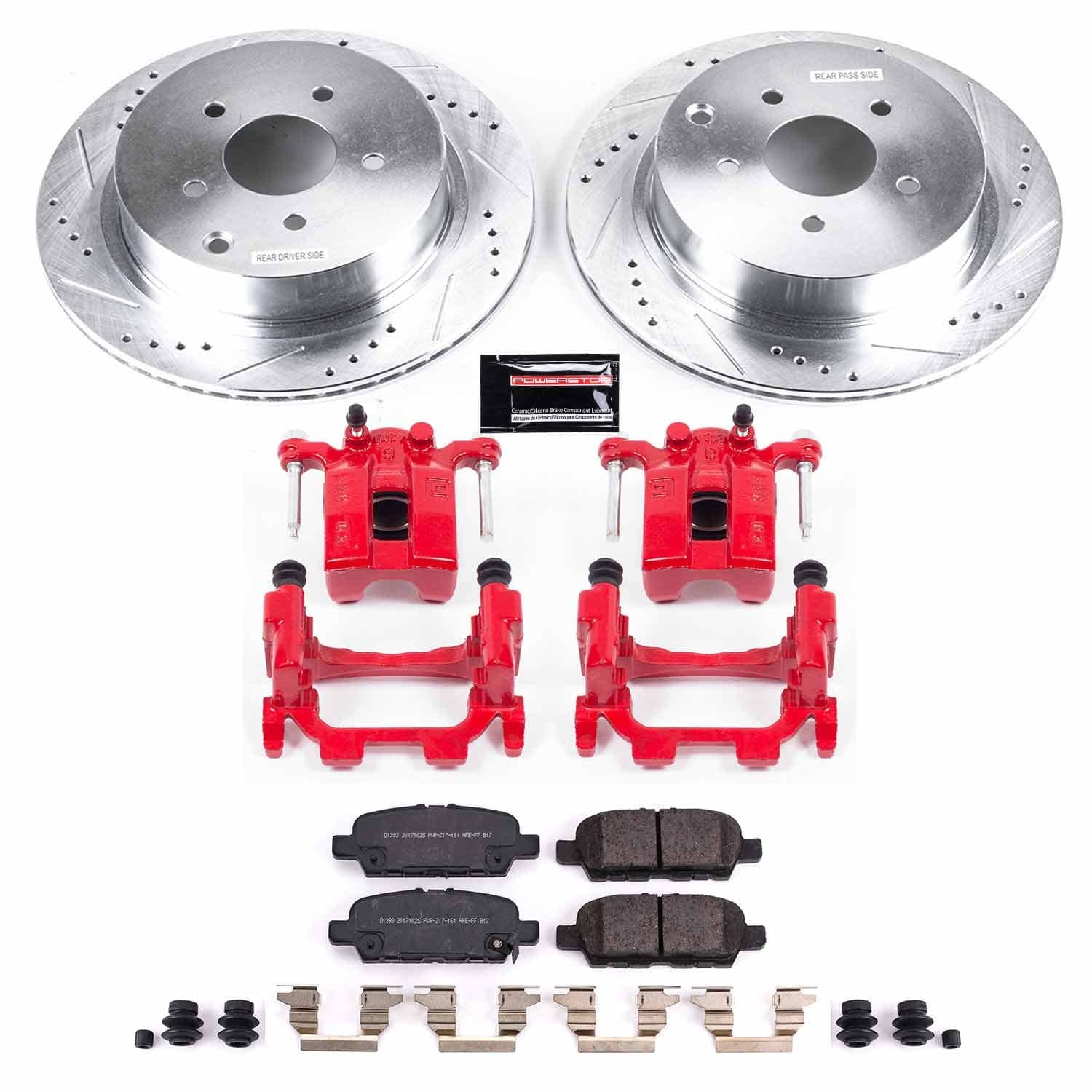 Power Stop - KC8021 - Rear - Disc Brake Pad/Caliper and Rotor Kit
