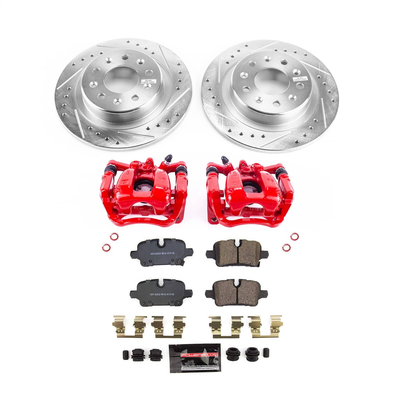 Power Stop - KC8676 - Rear - Disc Brake Pad/Caliper and Rotor Kit