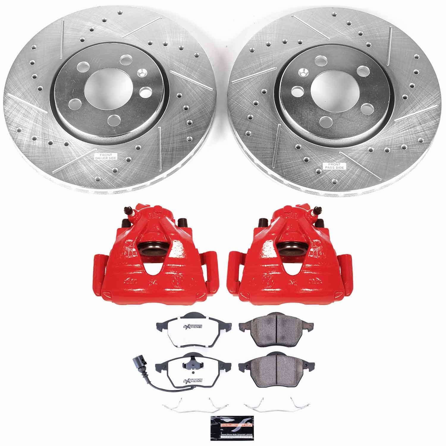 Power Stop - KC898-26 - Front - Disc Brake Pad/Caliper and Rotor Kit