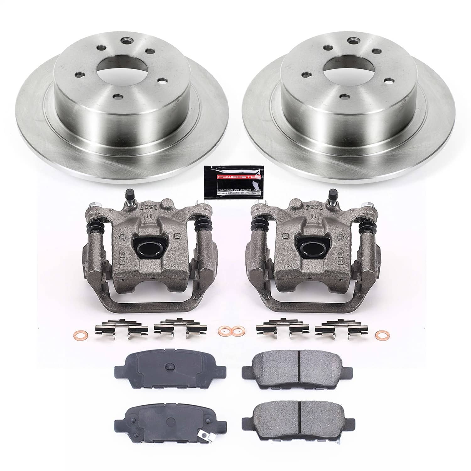 Power Stop - KCOE098B - Rear - Disc Brake Pad/Caliper and Rotor Kit
