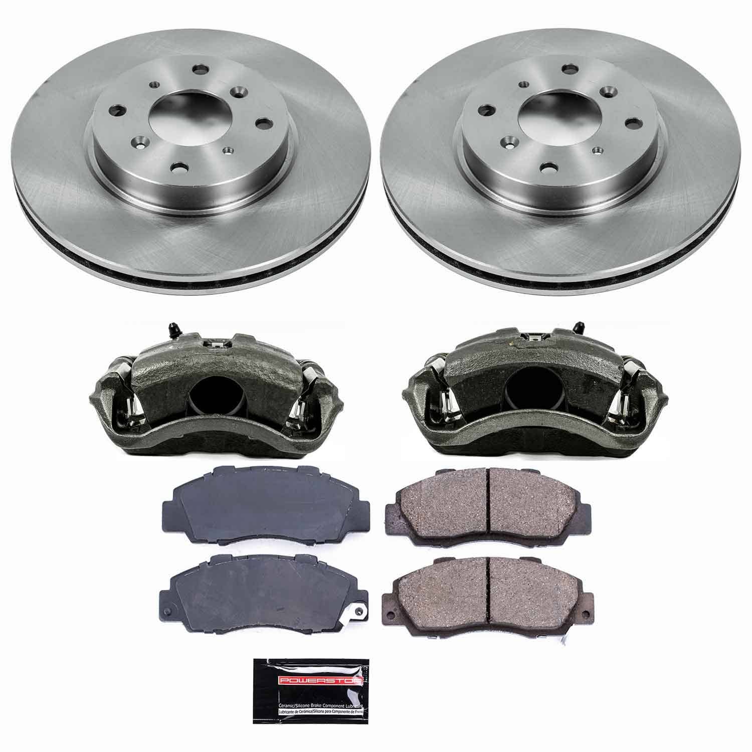 Power Stop - KCOE1037 - Front - Disc Brake Pad/Caliper and Rotor Kit