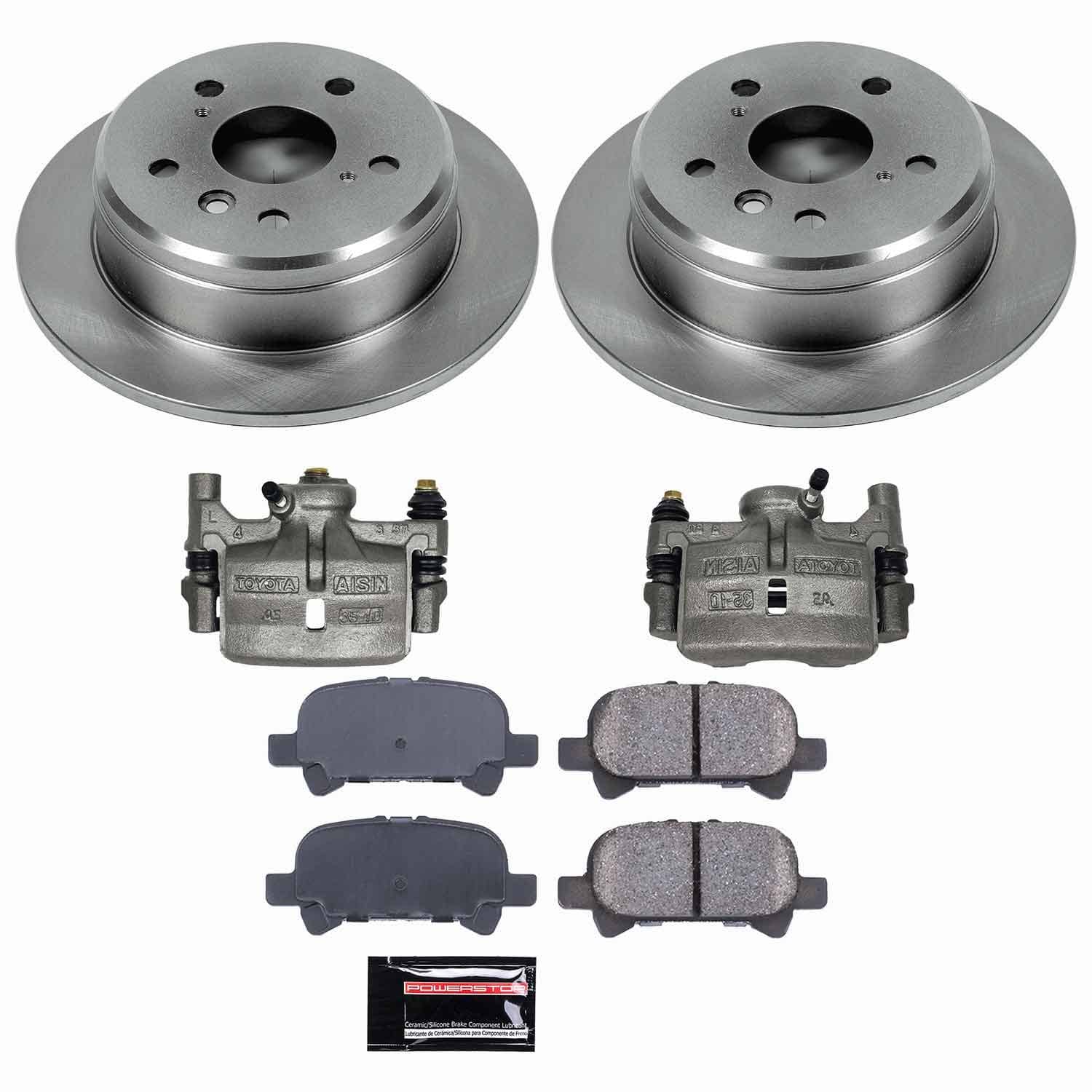 Power Stop - KCOE1083 - Rear - Disc Brake Pad/Caliper and Rotor Kit