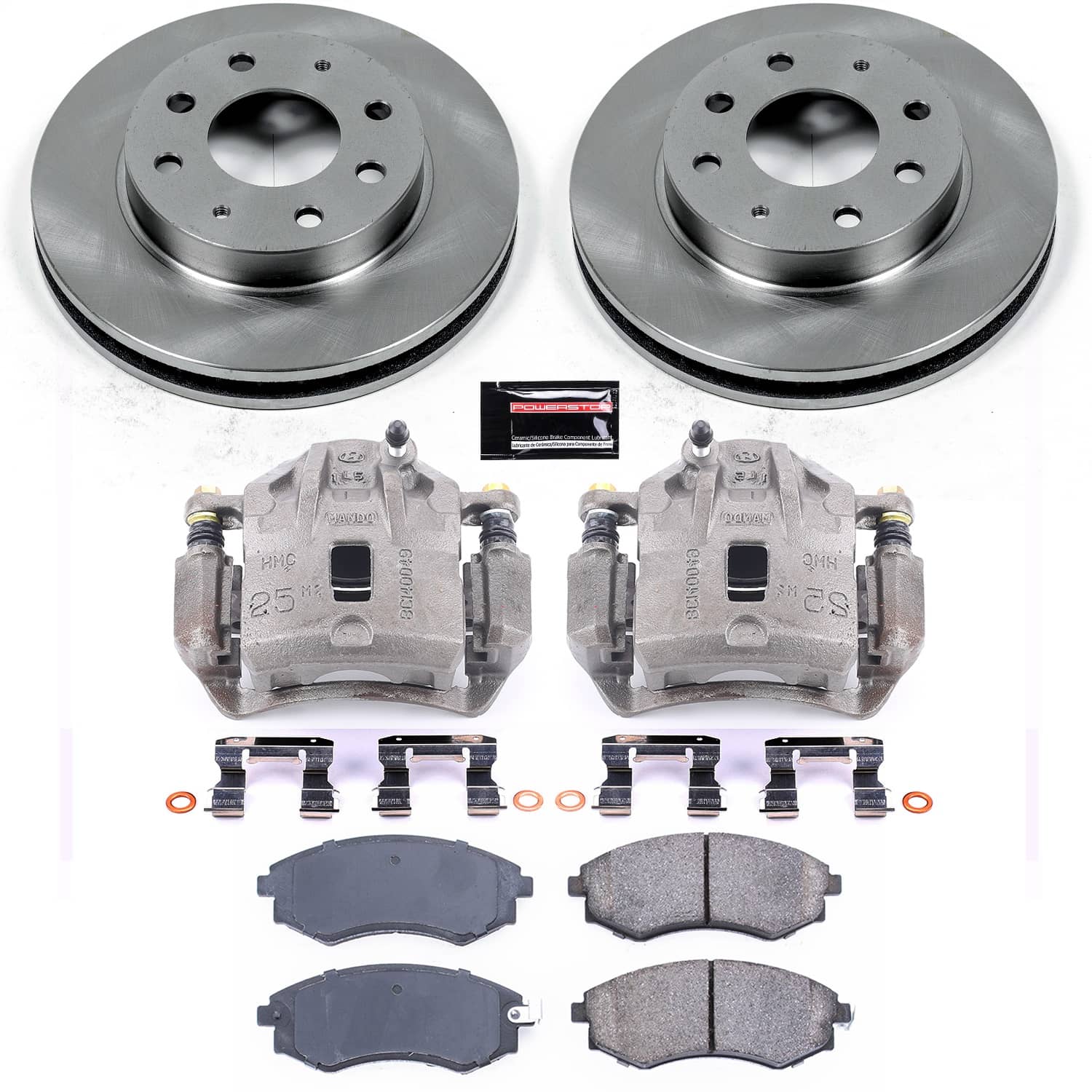 Power Stop - KCOE1087B - Front - Disc Brake Pad/Caliper and Rotor Kit