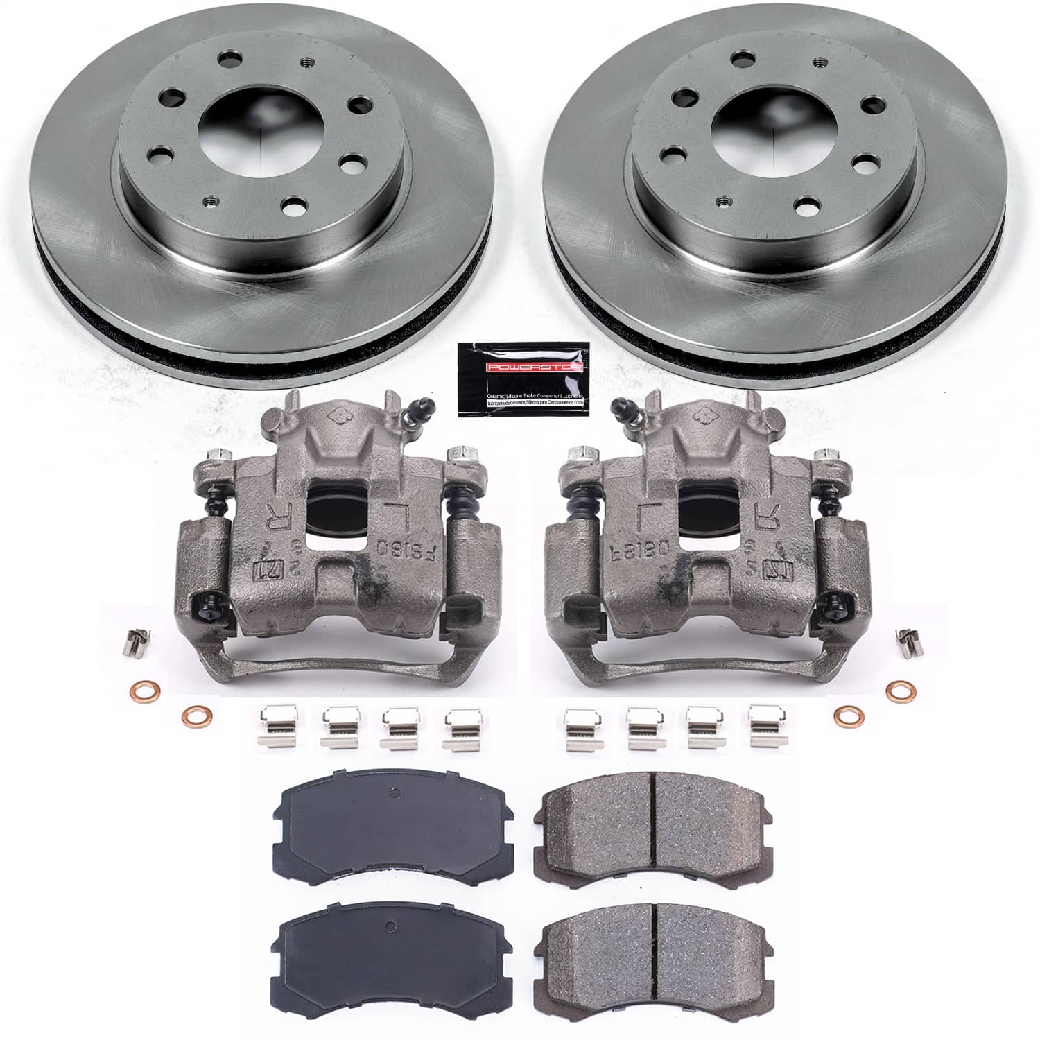 Power Stop - KCOE1092 - Front - Disc Brake Pad/Caliper and Rotor Kit