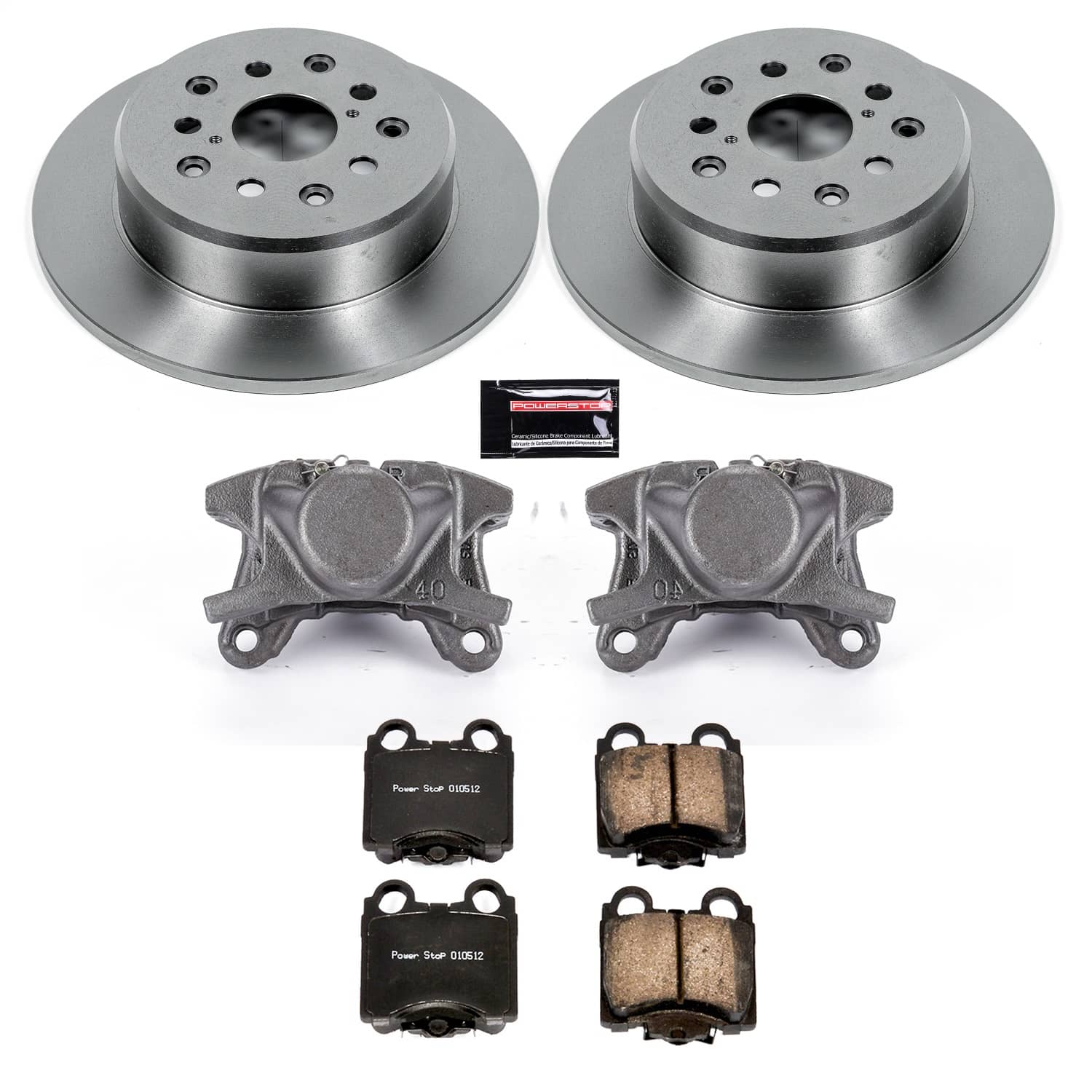 Power Stop - KCOE1149A - Rear - Disc Brake Pad/Caliper and Rotor Kit