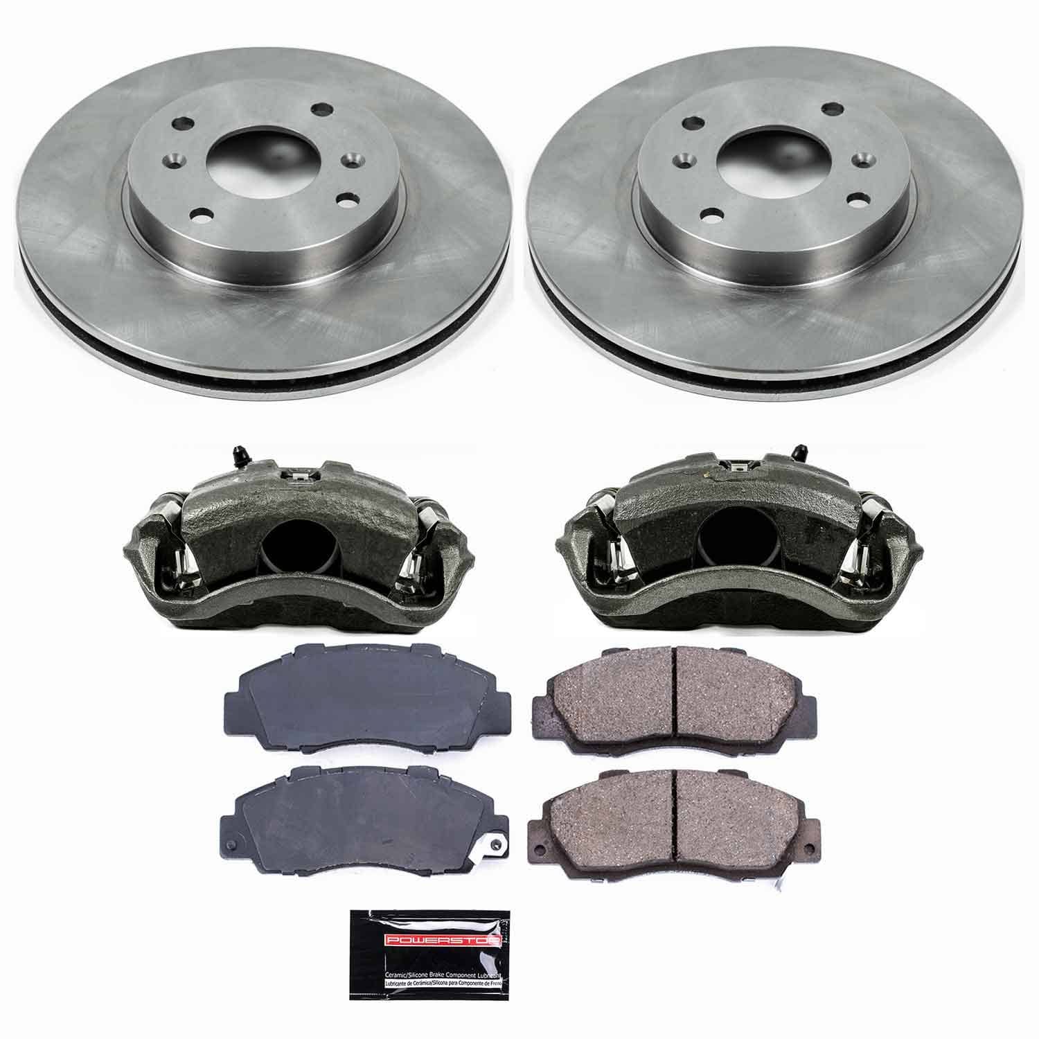 Power Stop - KCOE1237 - Front - Disc Brake Pad/Caliper and Rotor Kit