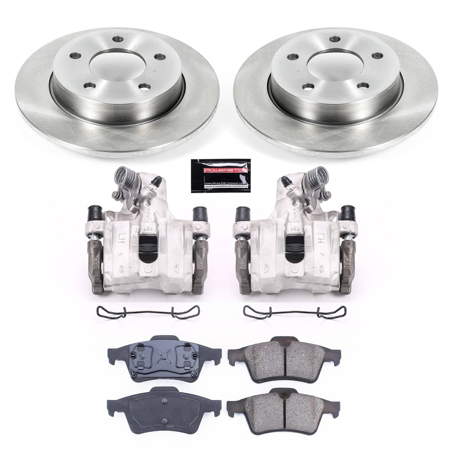 Power Stop - KCOE124 - Rear - Disc Brake Pad/Caliper and Rotor Kit