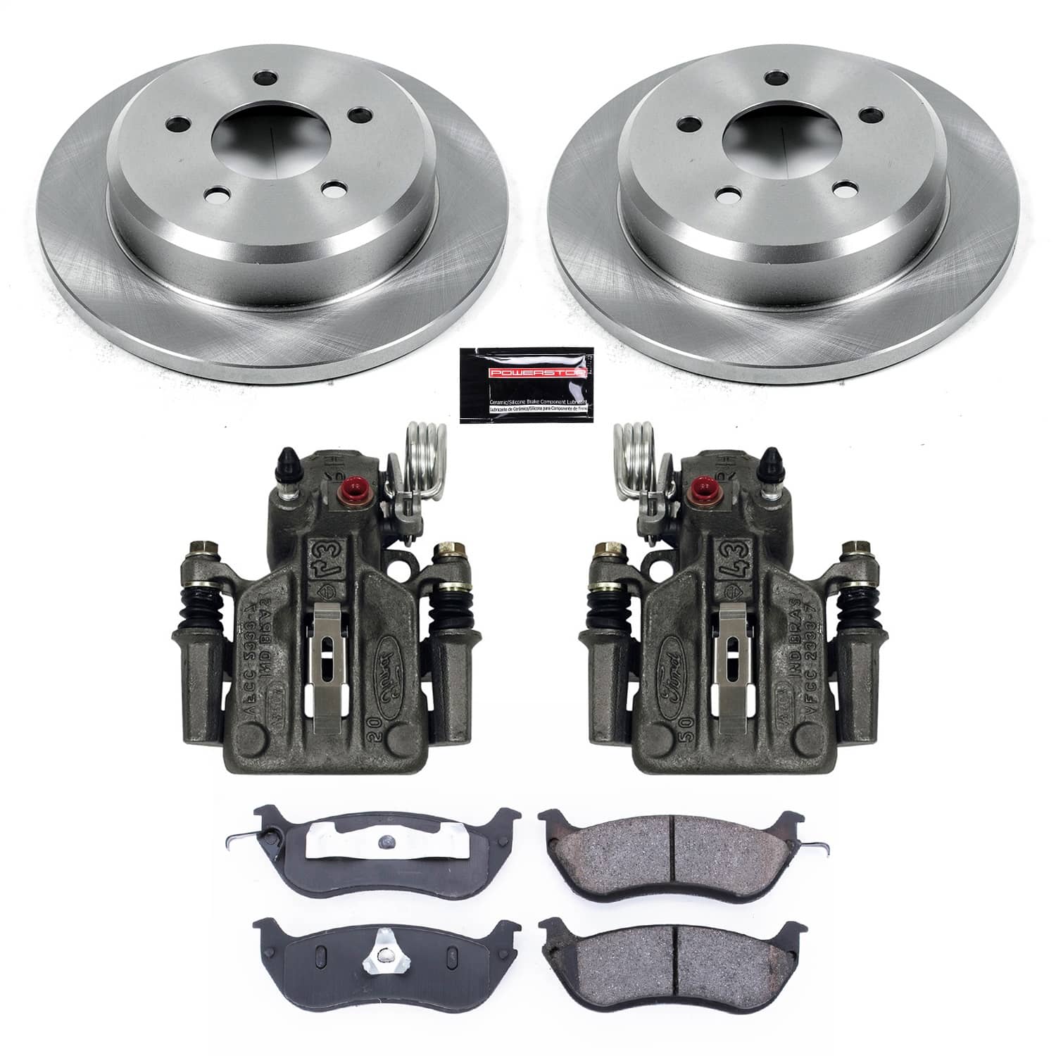 Power Stop - KCOE1331 - Rear - Disc Brake Pad/Caliper and Rotor Kit