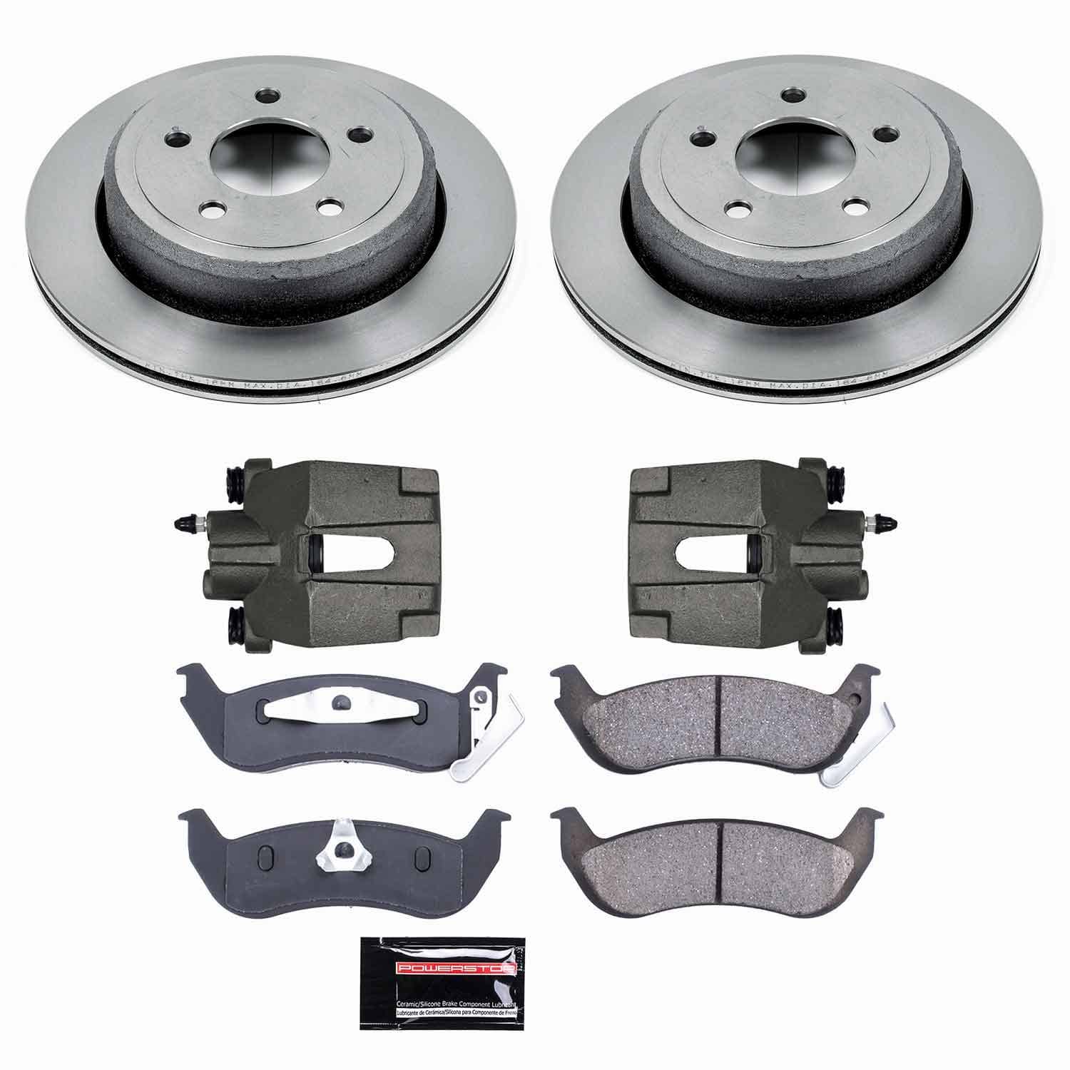 Power Stop - KCOE1368 - Rear - Disc Brake Pad/Caliper and Rotor Kit