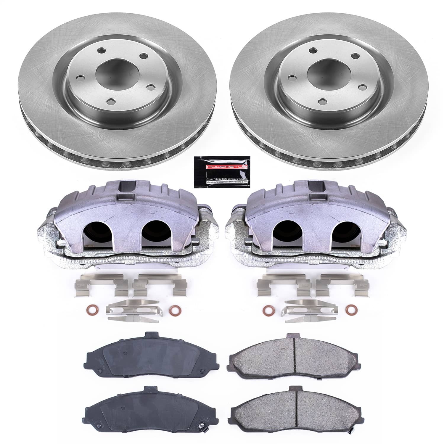 Power Stop - KCOE1417B - Front - Disc Brake Pad/Caliper and Rotor Kit