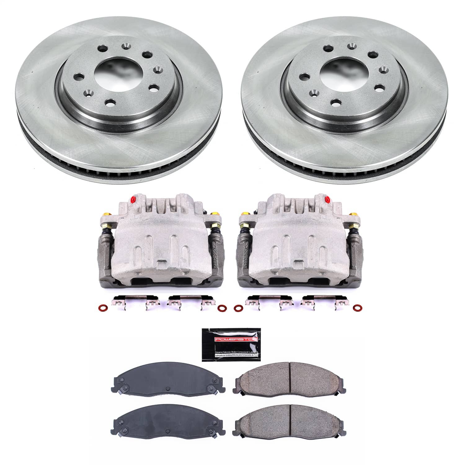 Power Stop - KCOE1423 - Front - Disc Brake Pad/Caliper and Rotor Kit