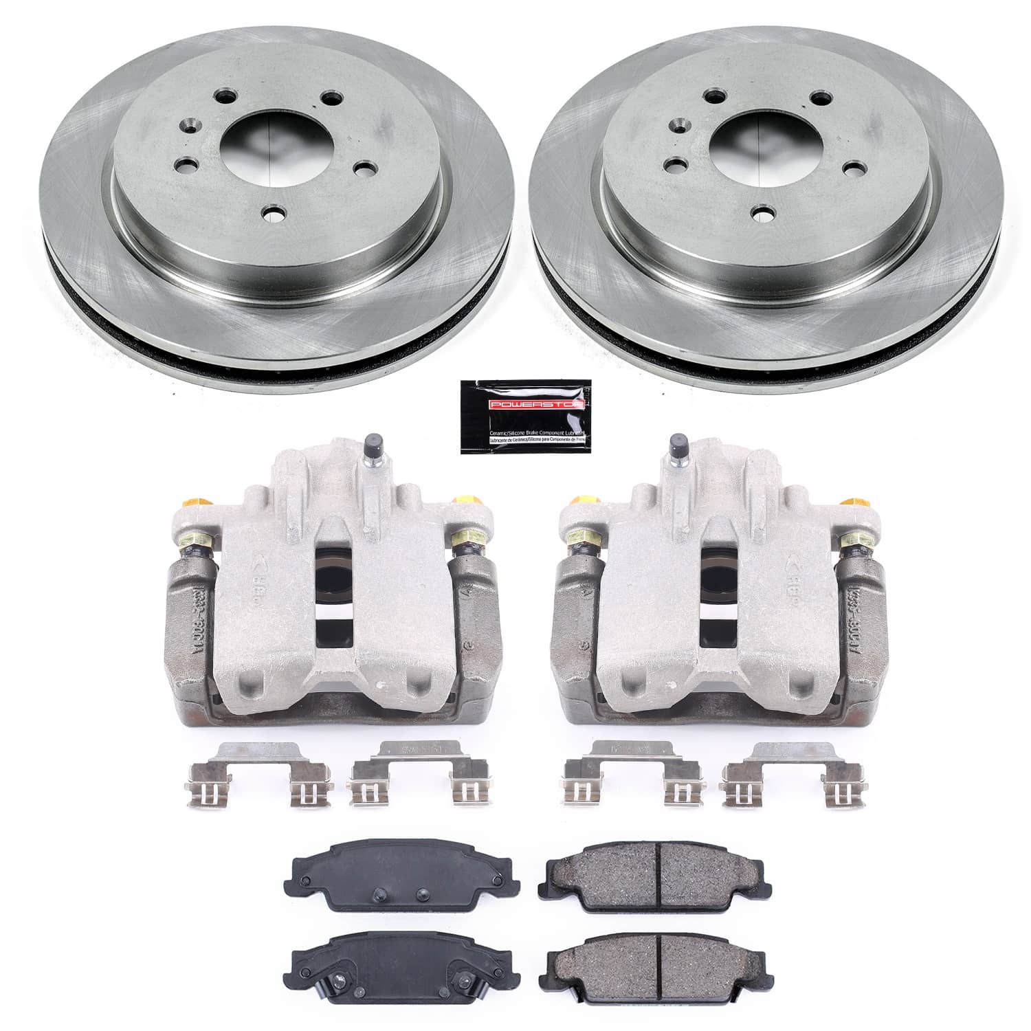 Power Stop - KCOE1425 - Rear - Disc Brake Pad/Caliper and Rotor Kit