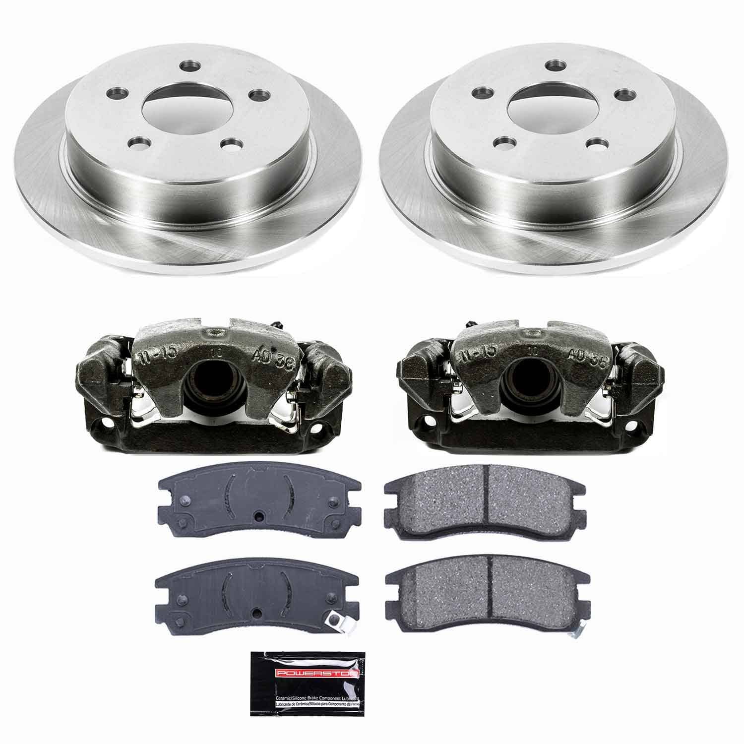 Power Stop - KCOE1558 - Rear - Disc Brake Pad/Caliper and Rotor Kit