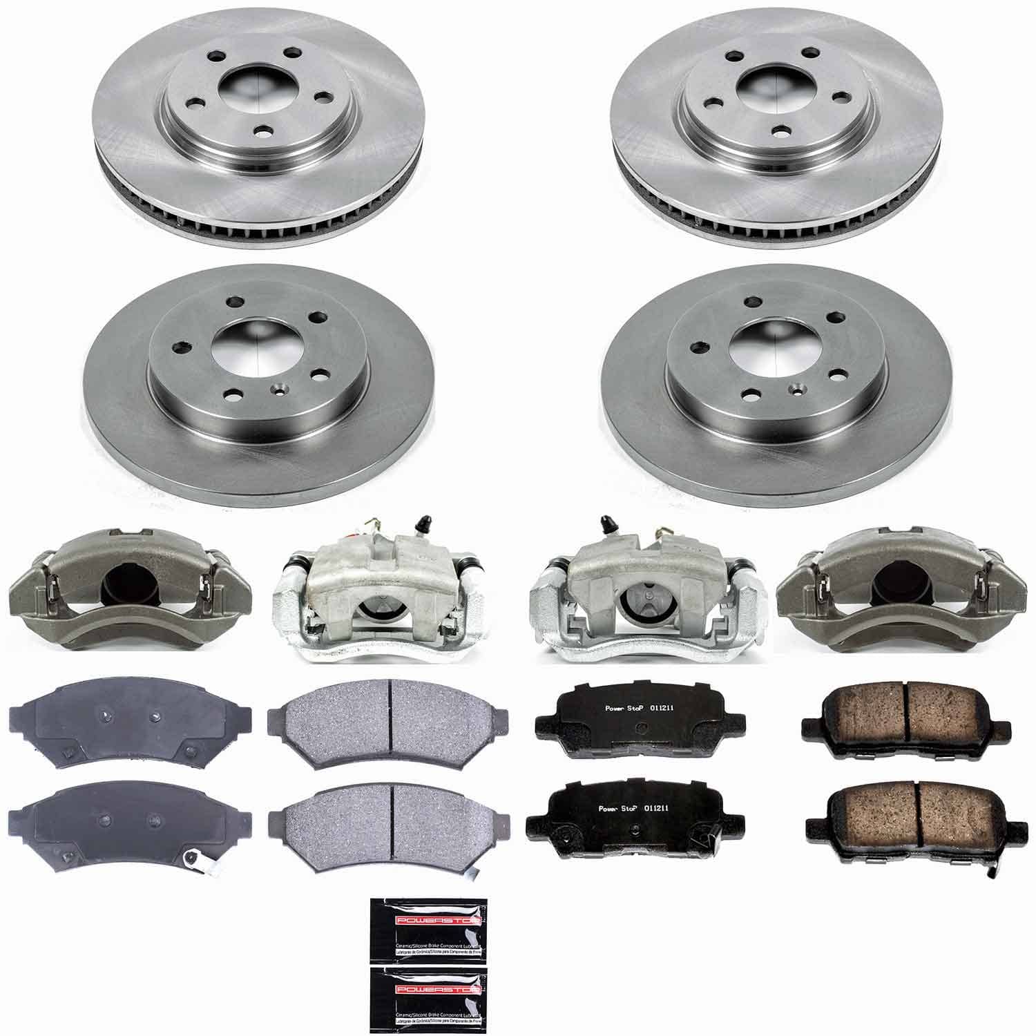 Power Stop - KCOE1589 - Front and Rear - Disc Brake Pad/Caliper and Rotor Kit