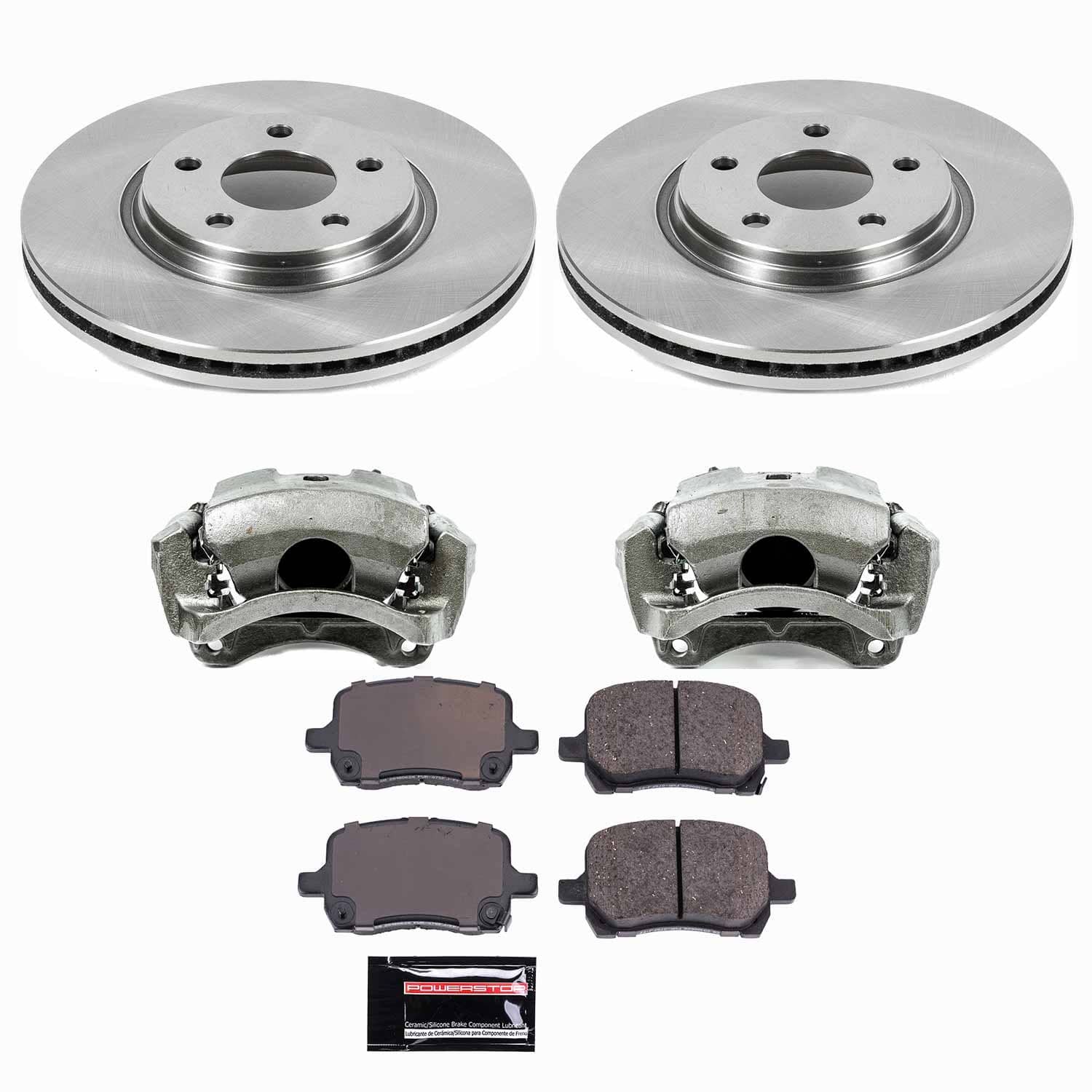 Power Stop - KCOE1610A - Front - Disc Brake Pad/Caliper and Rotor Kit