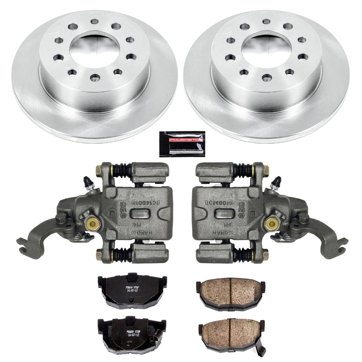 Power Stop - KCOE170A - Rear - Disc Brake Pad/Caliper and Rotor Kit