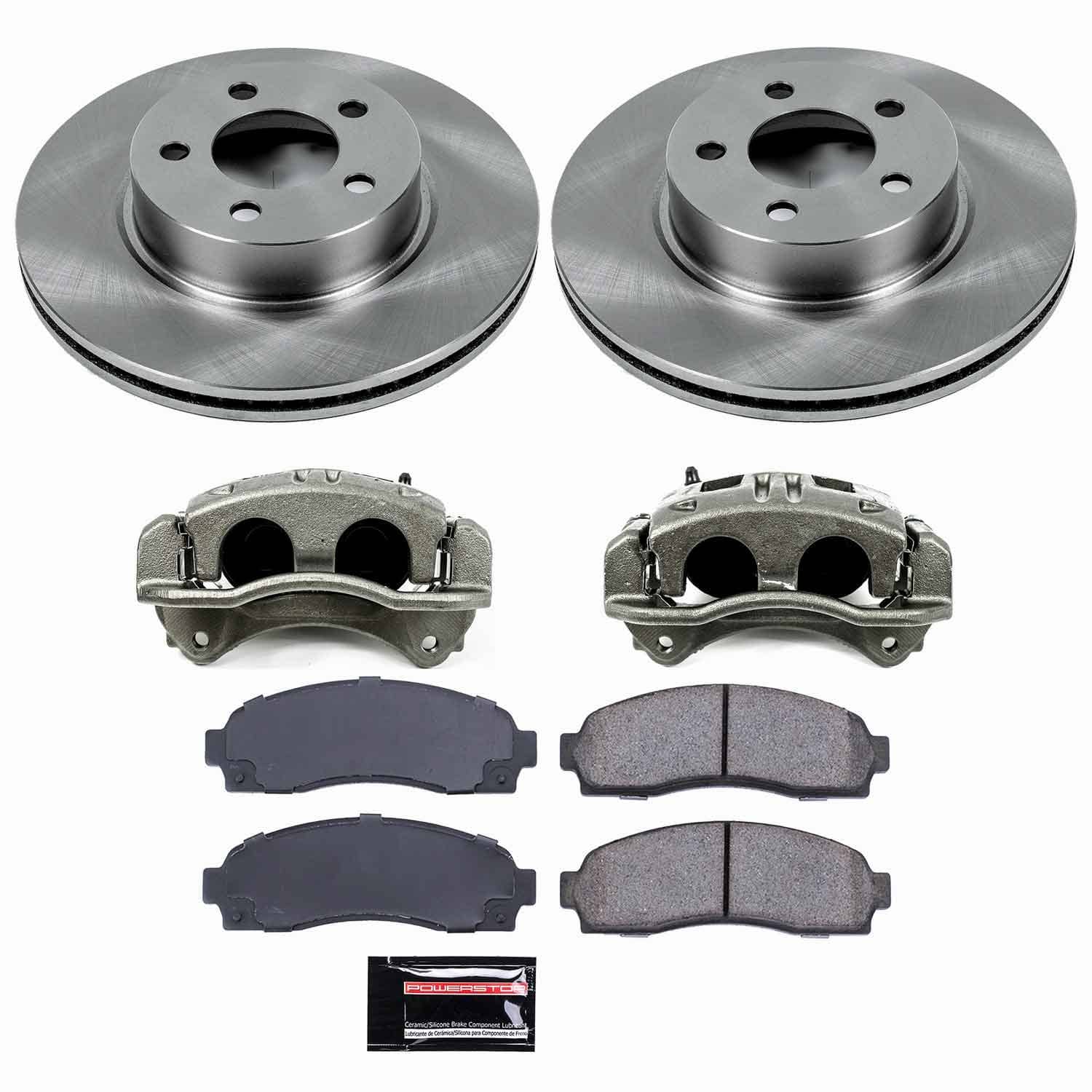 Power Stop - KCOE1923 - Front - Disc Brake Pad/Caliper and Rotor Kit