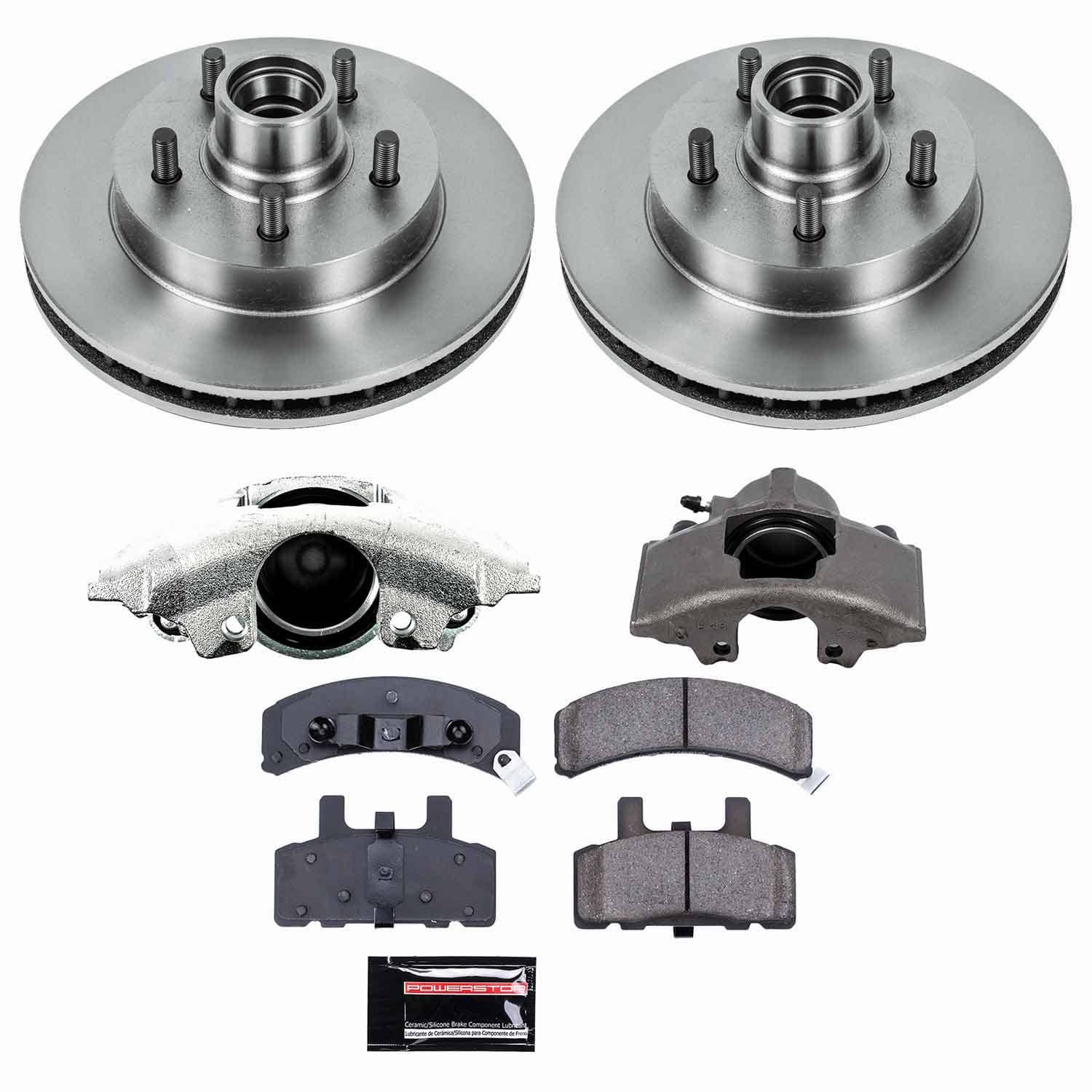 Power Stop - KCOE1990 - Front - Disc Brake Pad/Caliper and Rotor Kit