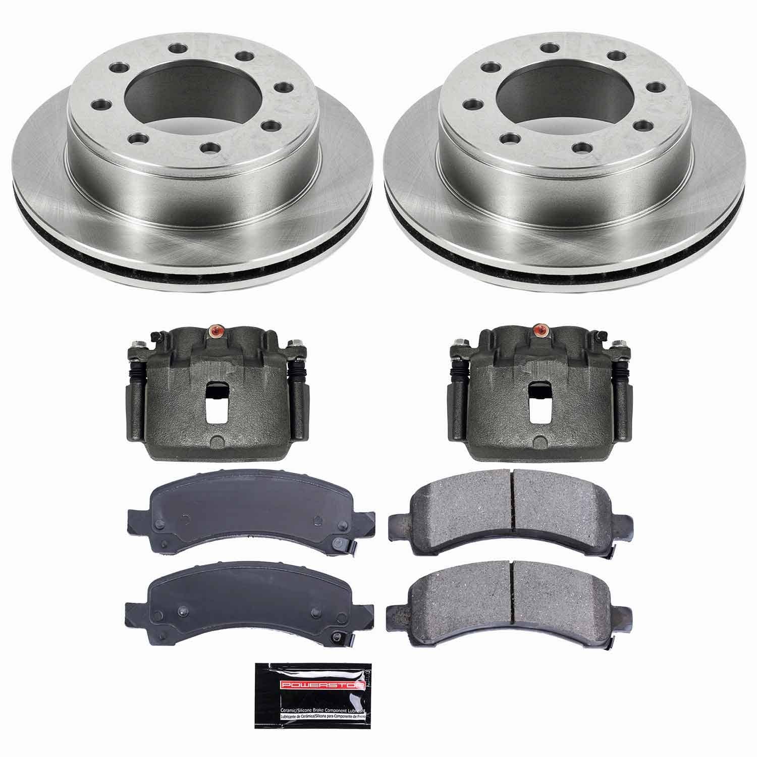 Power Stop - KCOE2043 - Rear - Disc Brake Pad/Caliper and Rotor Kit