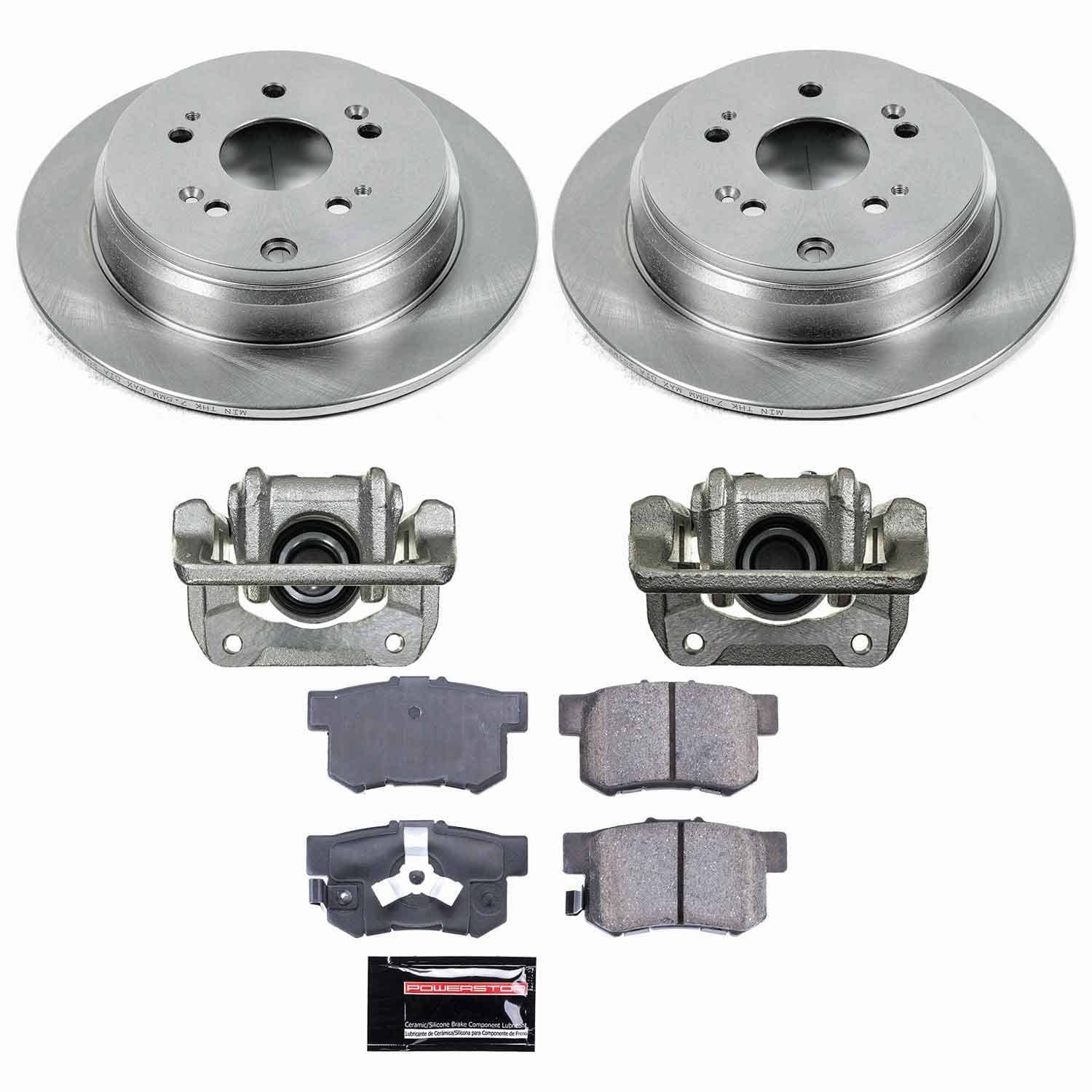 Power Stop - KCOE206A - Rear - Disc Brake Pad/Caliper and Rotor Kit