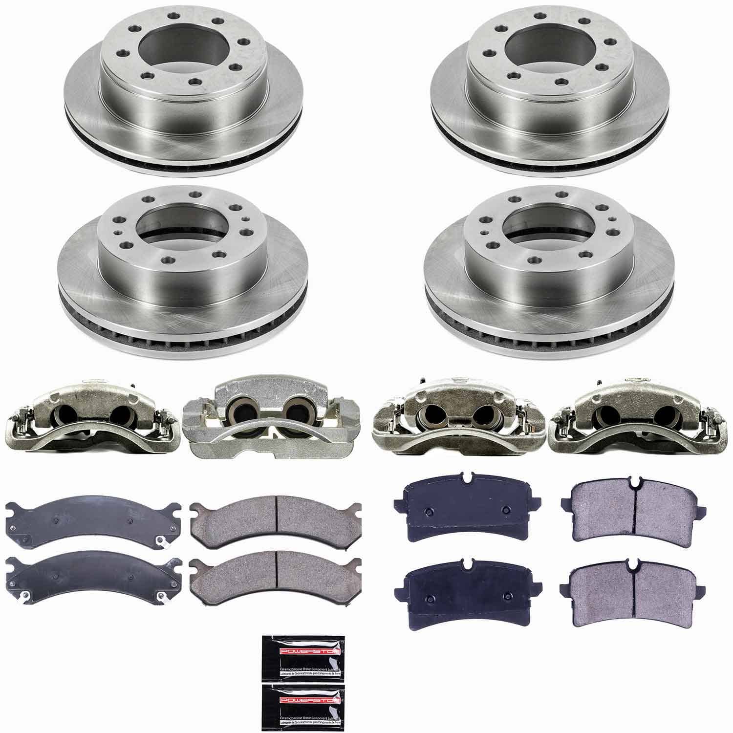 Power Stop - KCOE2073 - Front and Rear - Disc Brake Pad/Caliper and Rotor Kit