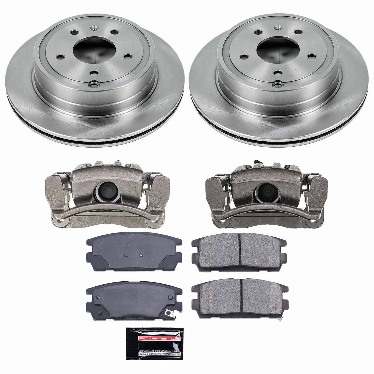 Power Stop - KCOE2092 - Rear - Disc Brake Pad/Caliper and Rotor Kit