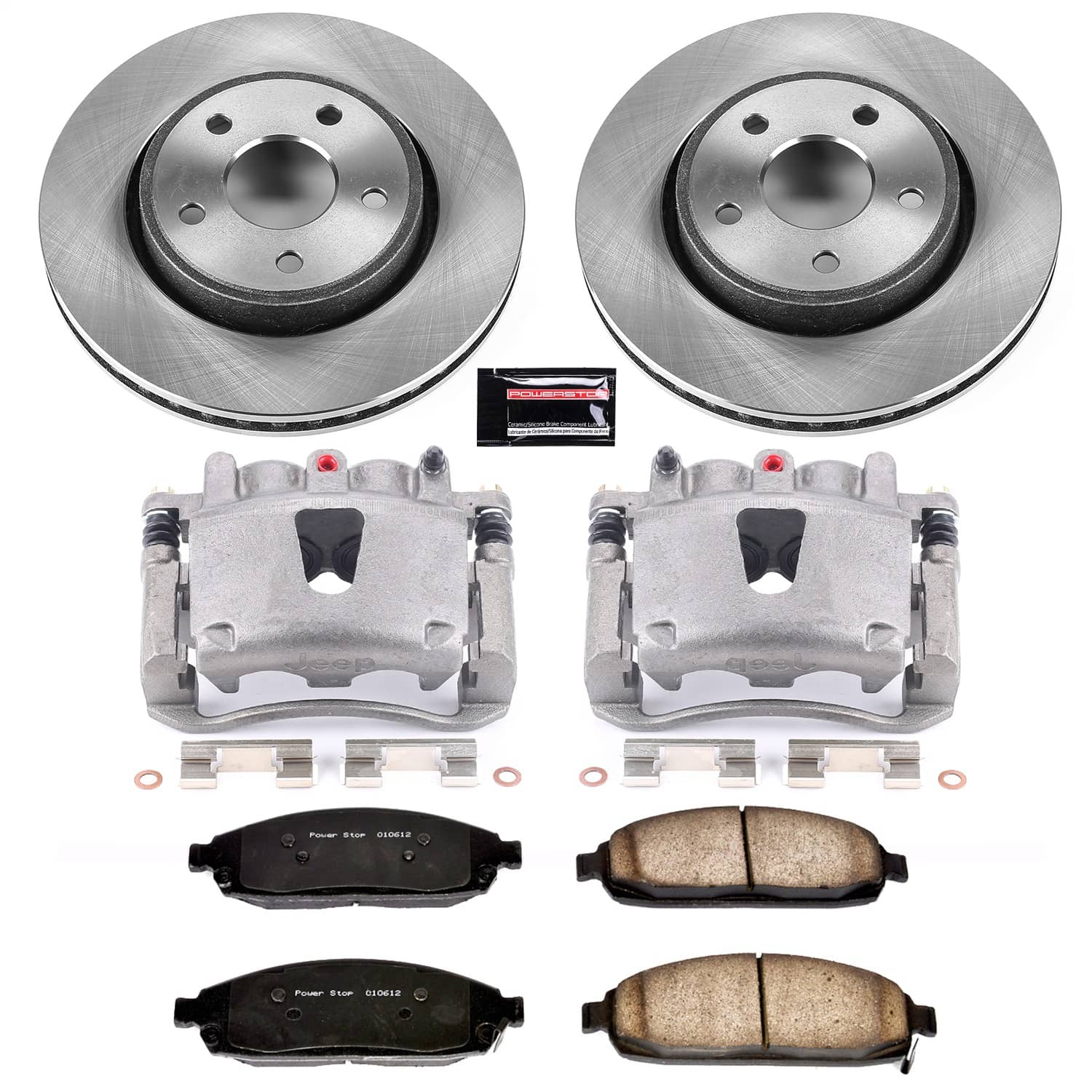 Power Stop - KCOE2219A - Front - Disc Brake Pad/Caliper and Rotor Kit