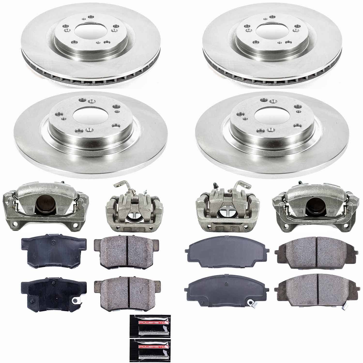 Power Stop - KCOE2277 - Front and Rear - Disc Brake Pad/Caliper and Rotor Kit