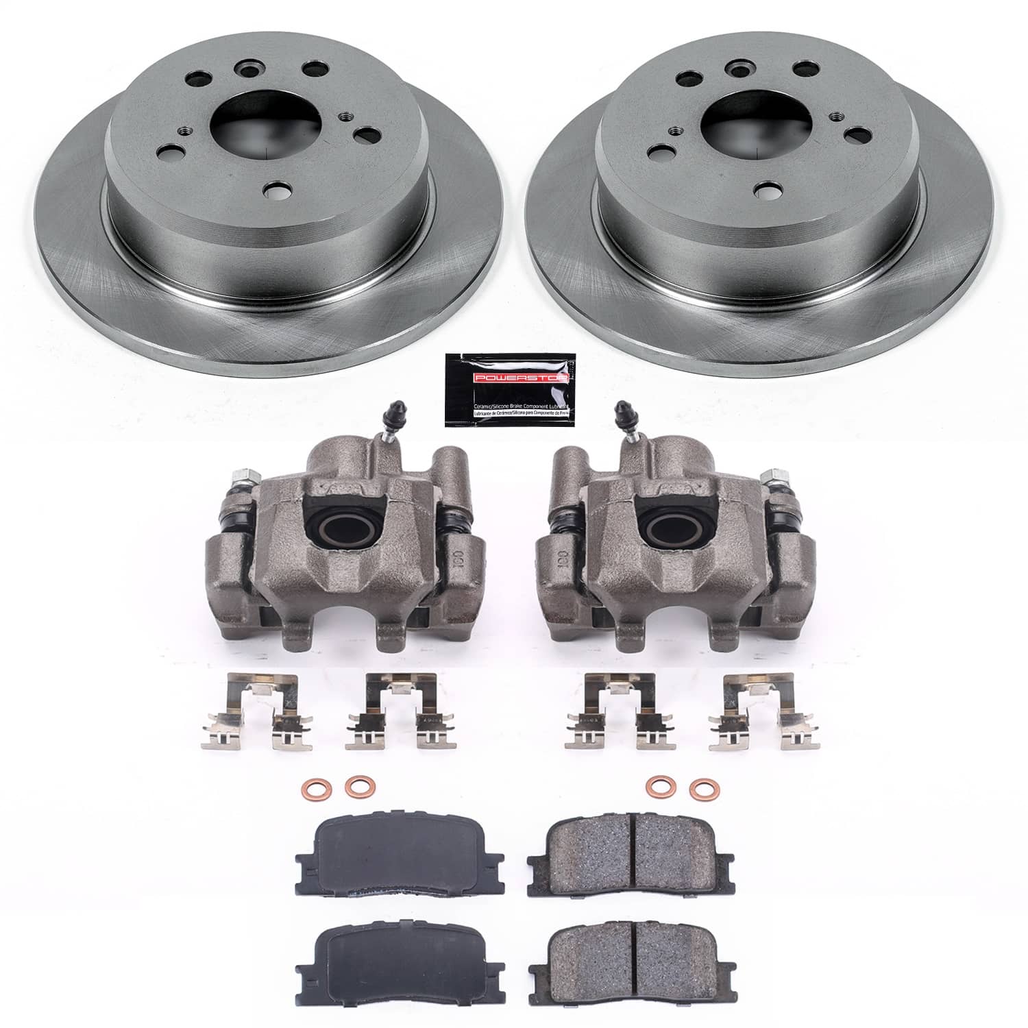 Power Stop - KCOE2418 - Rear - Disc Brake Pad/Caliper and Rotor Kit