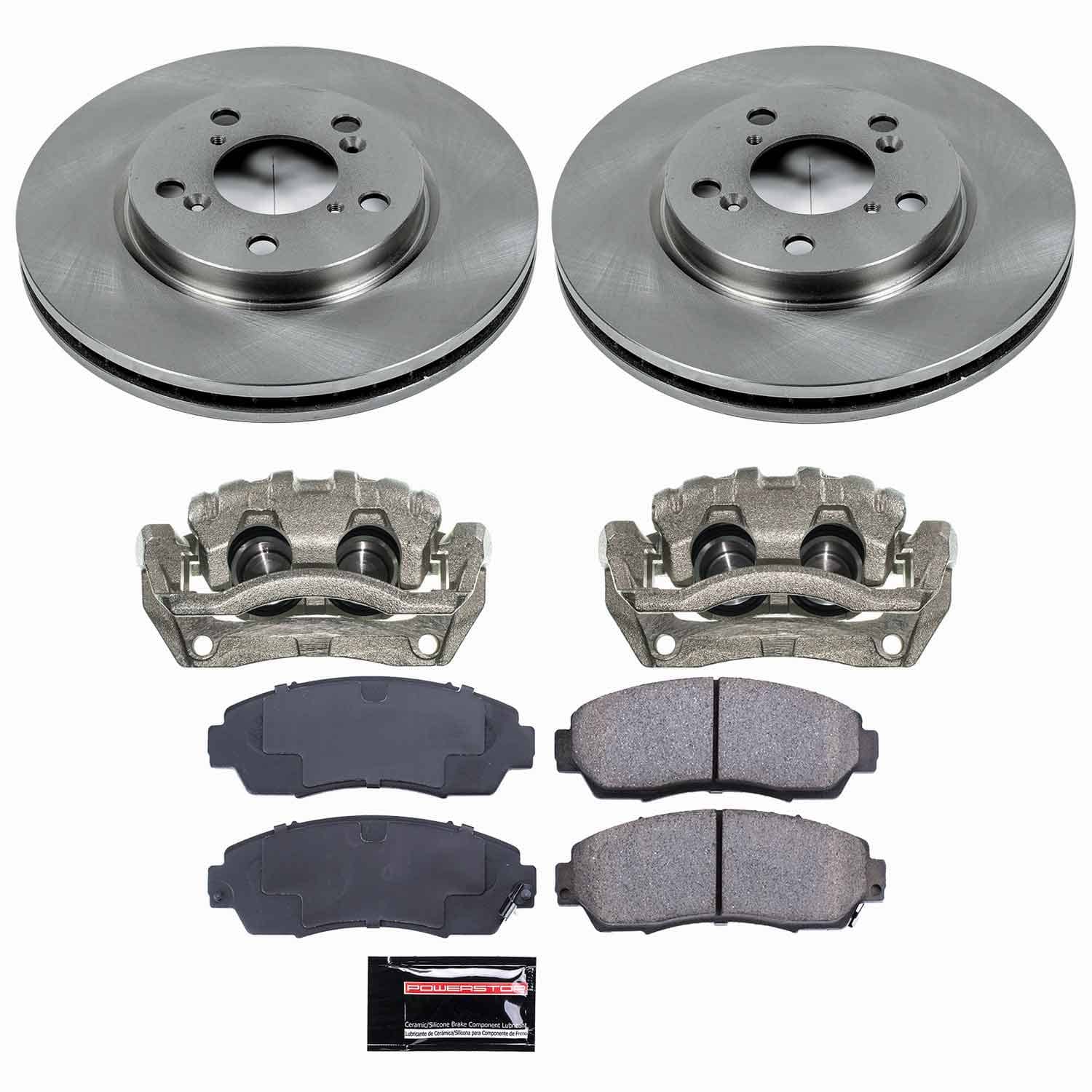 Power Stop - KCOE2435 - Front - Disc Brake Pad/Caliper and Rotor Kit