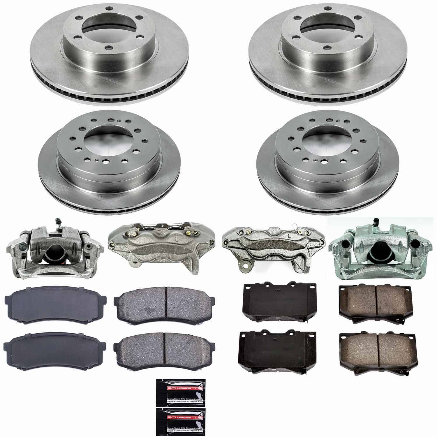 Power Stop - KCOE2756 - Front and Rear - Disc Brake Pad/Caliper and Rotor Kit