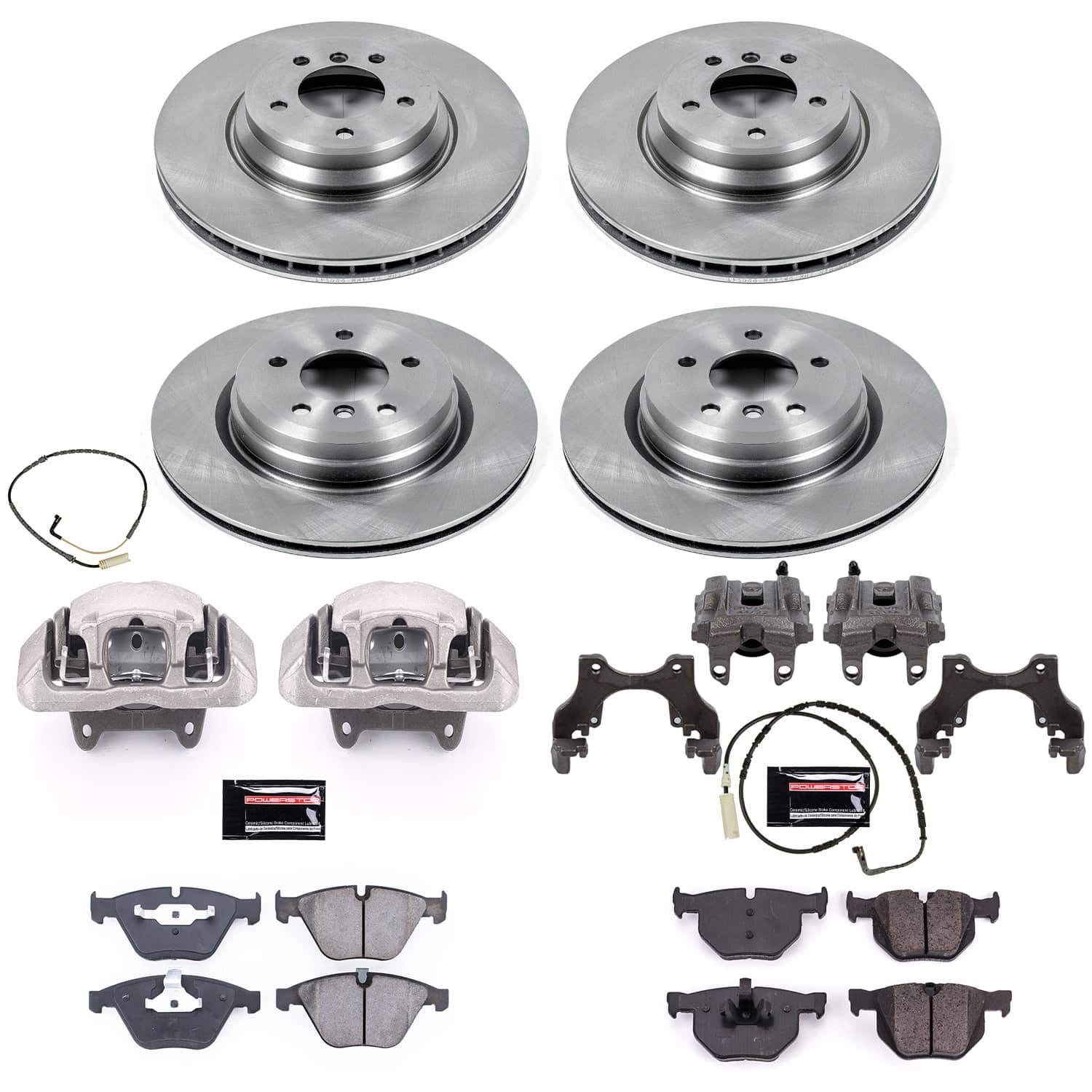 Power Stop - KCOE2883 - Front and Rear - Disc Brake Pad/Caliper and Rotor Kit