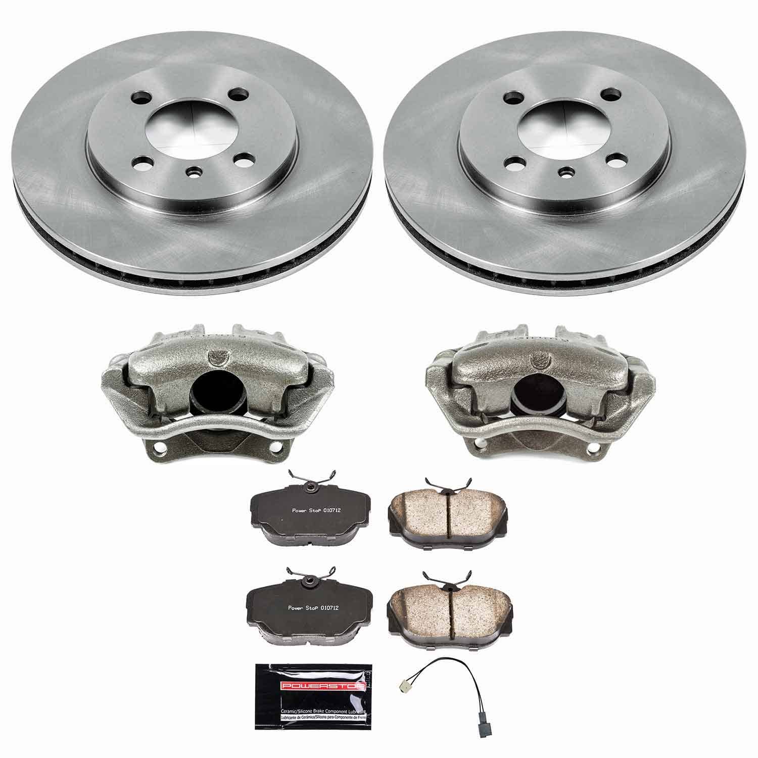 Power Stop - KCOE3008 - Front - Disc Brake Pad/Caliper and Rotor Kit