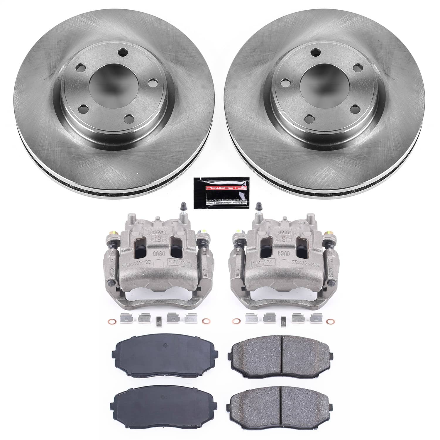 Power Stop - KCOE3071 - Front - Disc Brake Pad/Caliper and Rotor Kit