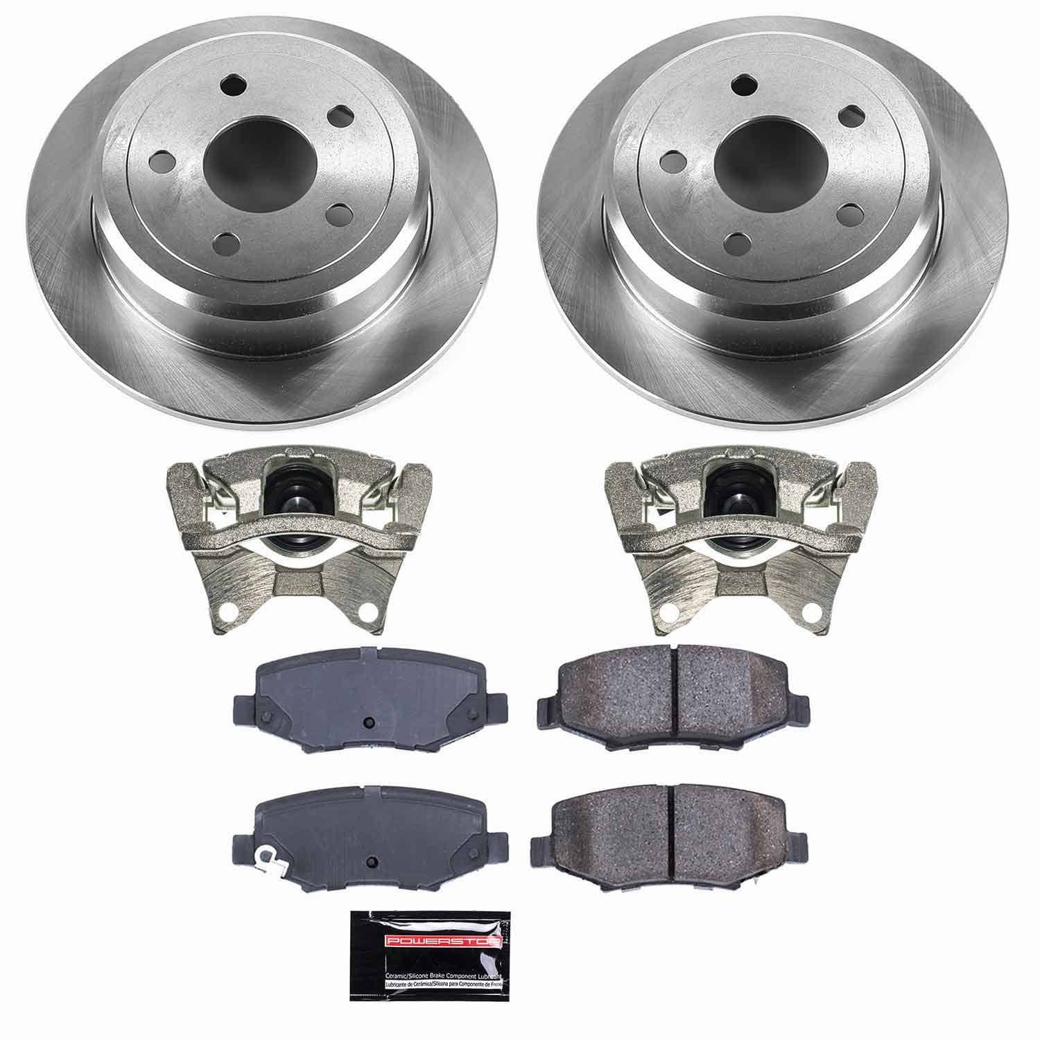 Power Stop - KCOE3090 - Rear - Disc Brake Pad/Caliper and Rotor Kit