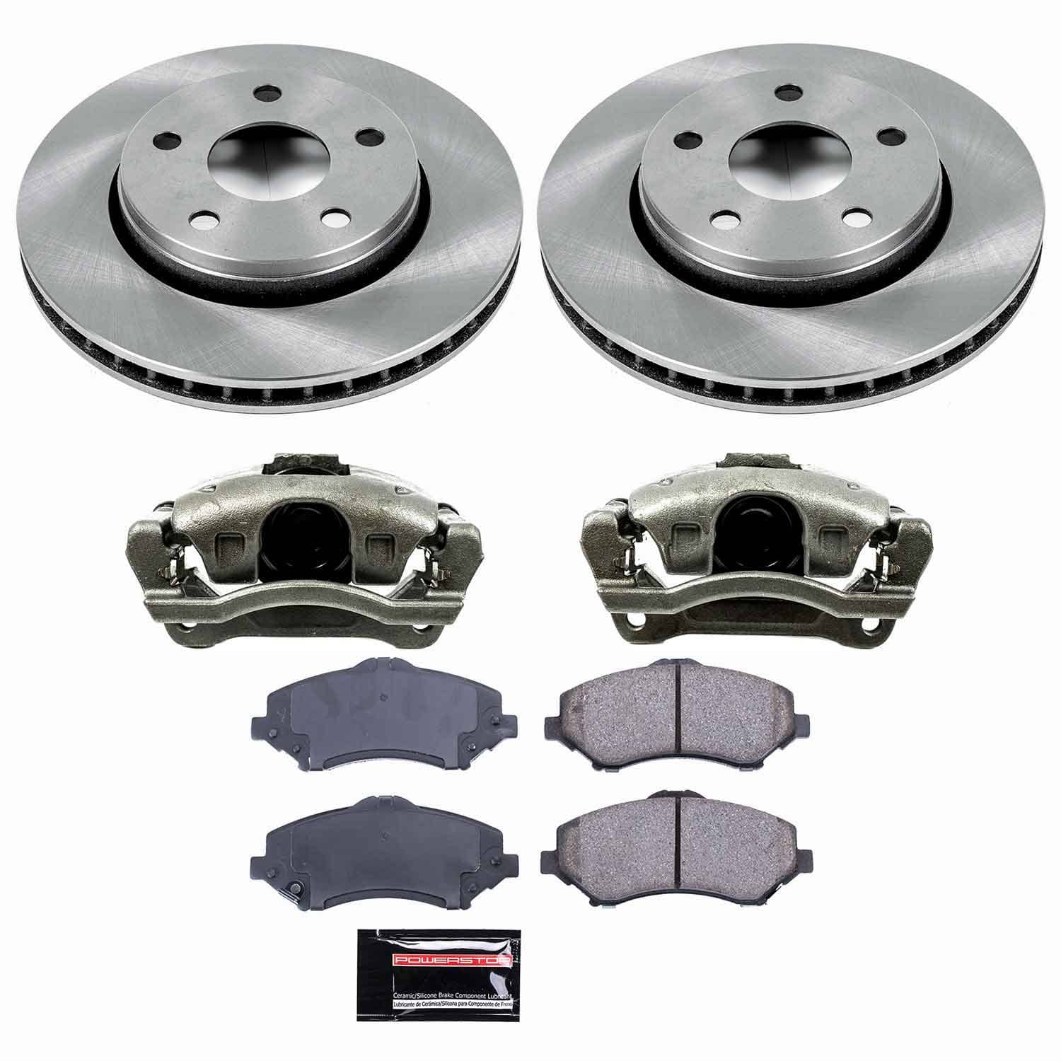 Power Stop - KCOE3097 - Front - Disc Brake Pad/Caliper and Rotor Kit