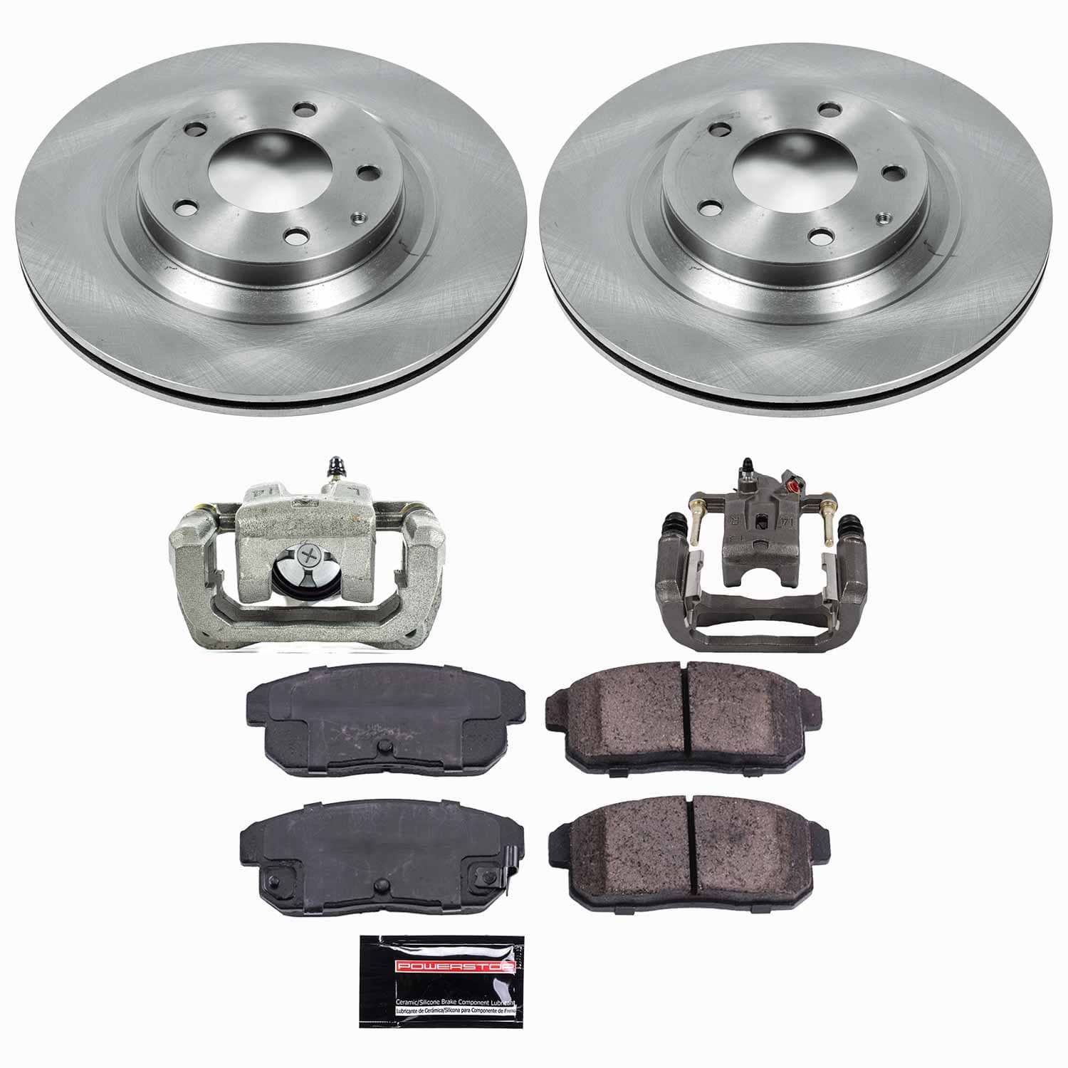 Power Stop - KCOE3146 - Rear - Disc Brake Pad/Caliper and Rotor Kit