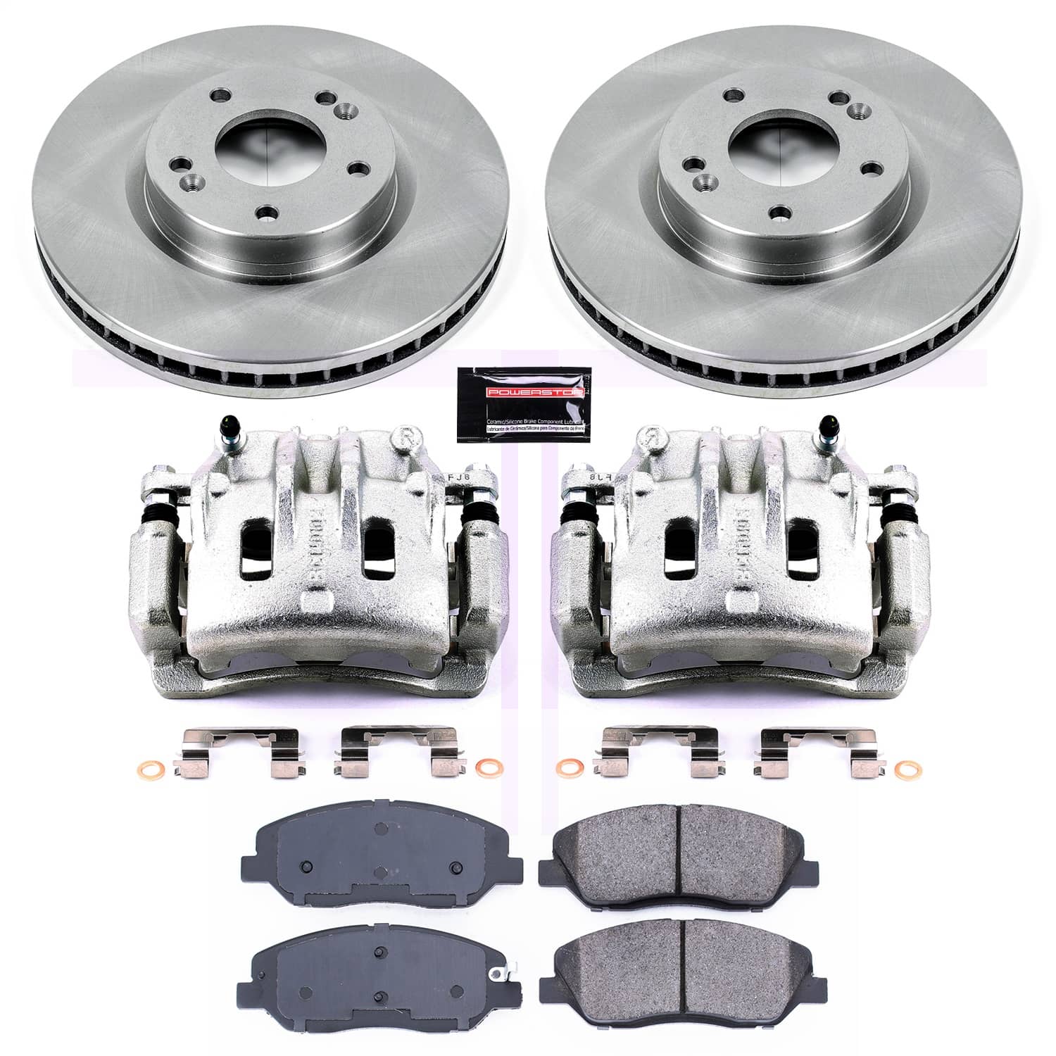 Power Stop - KCOE4665 - Front - Disc Brake Pad/Caliper and Rotor Kit