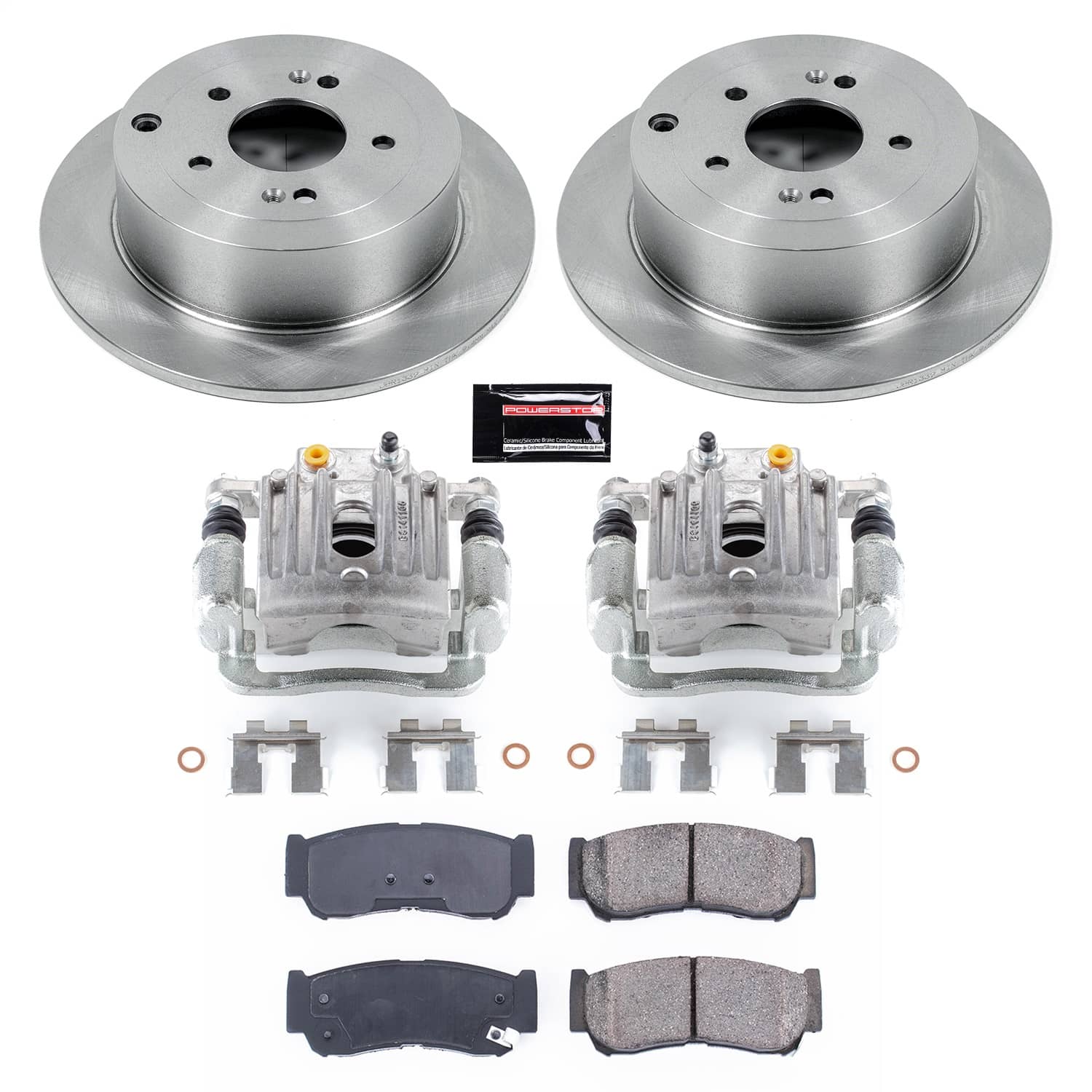 Power Stop - KCOE4694 - Rear - Disc Brake Pad/Caliper and Rotor Kit